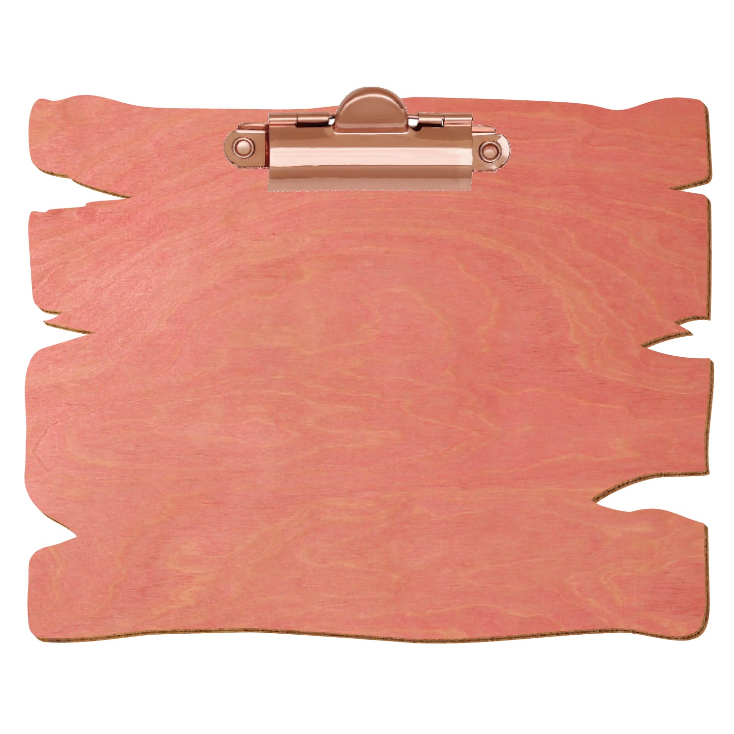 Klemmbrett Holzbrettform Rosa A6 querkant Zahnklemme roségold