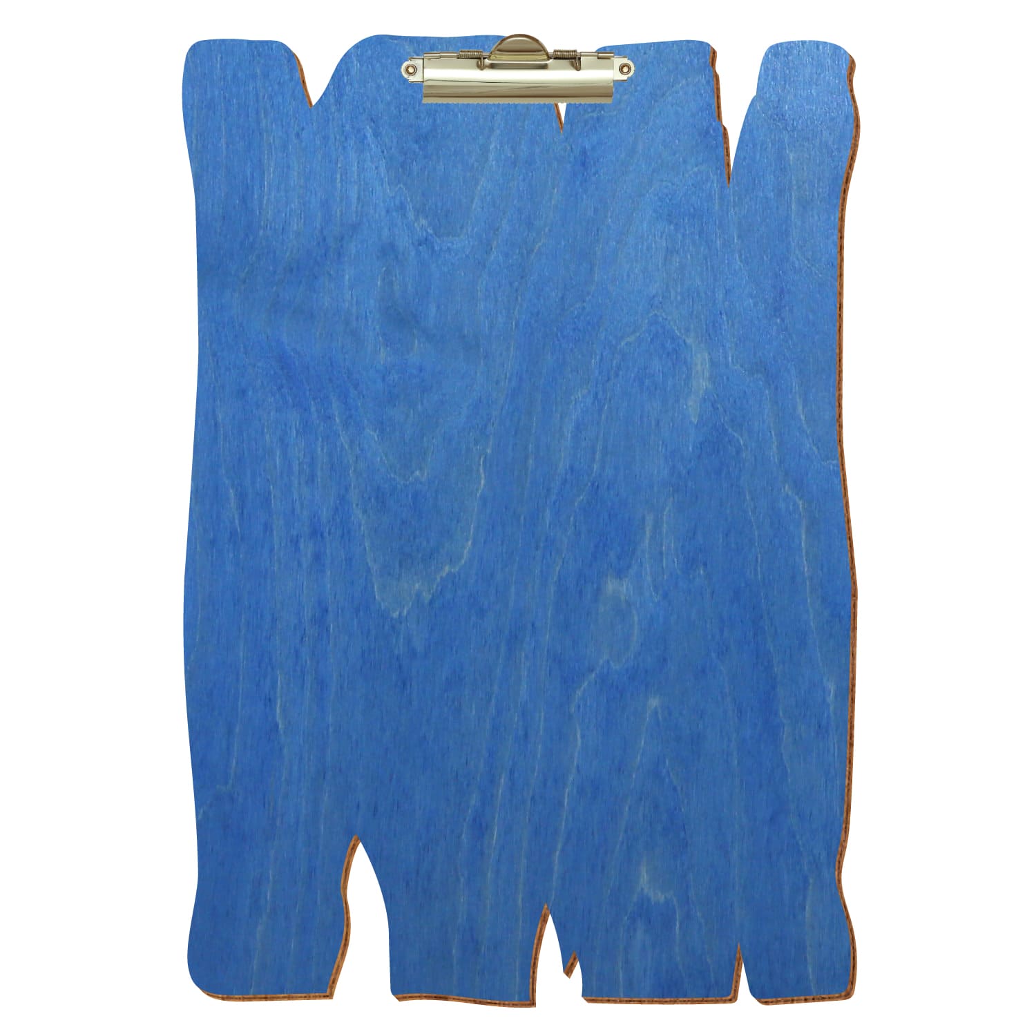 Klemmbrett Holzbrettform Kornblumenblau A3 hochkant Zahnklemme gold
