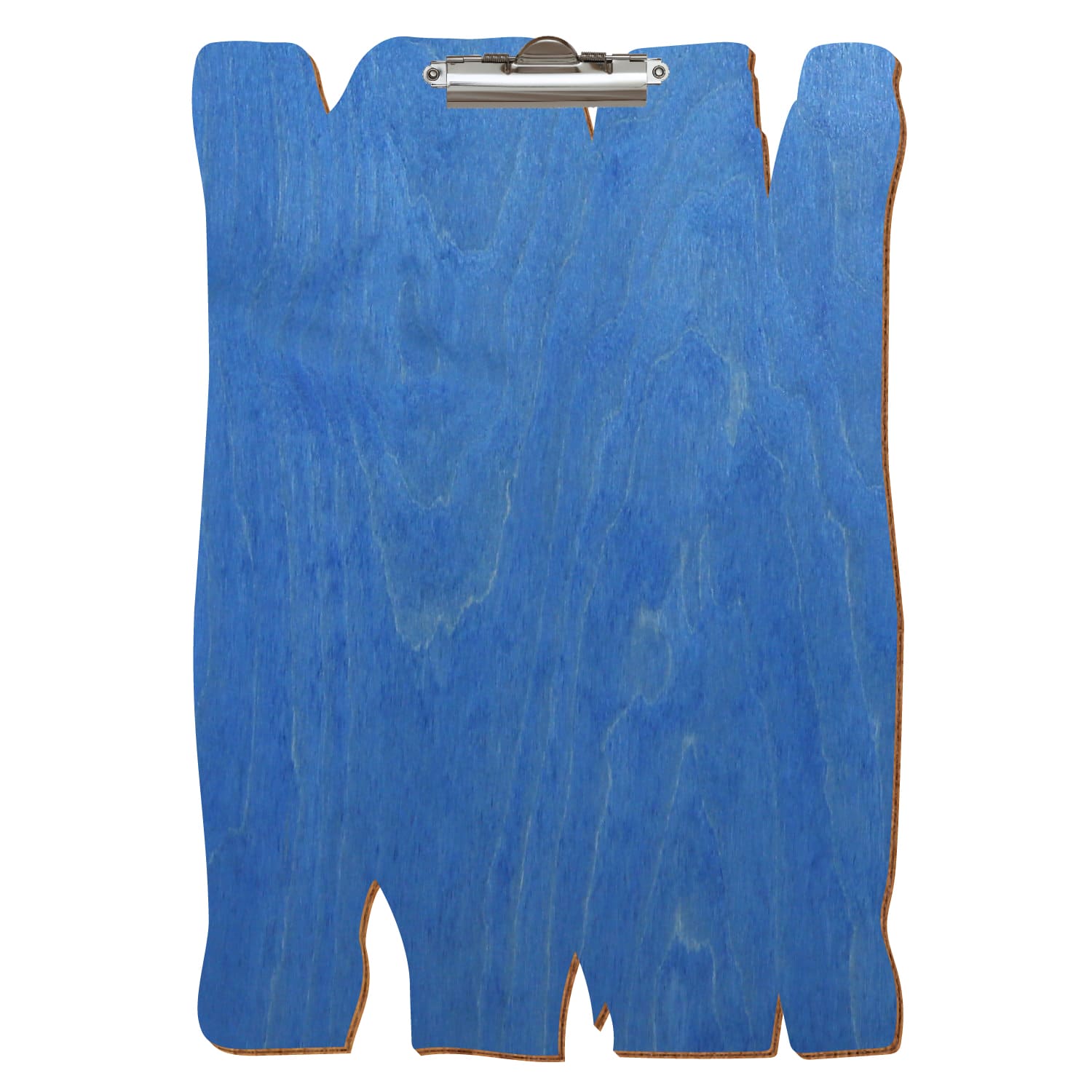 Klemmbrett Holzbrettform Kornblumenblau A3 hochkant Zahnklemme silber