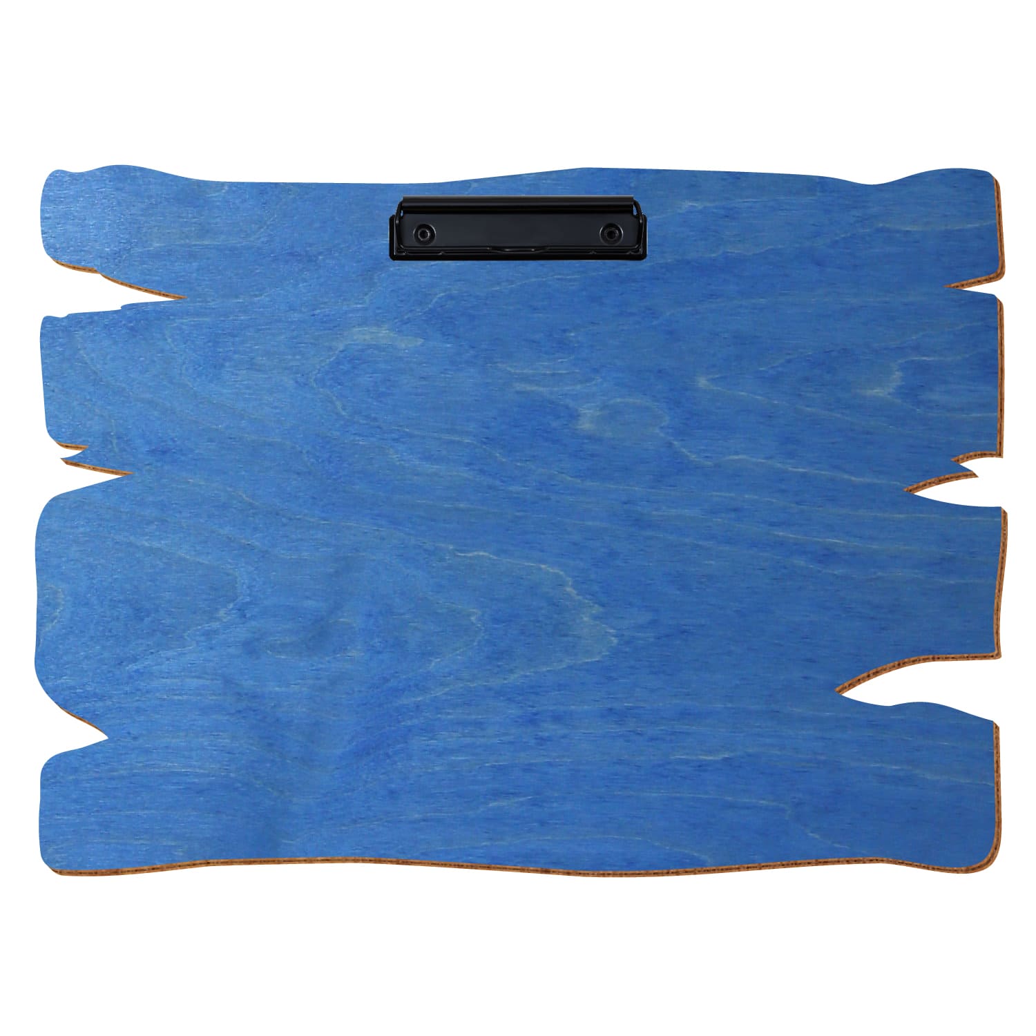 Klemmbrett Holzbrettform Kornblumenblau A3 querkant Bügelklemme schwarz