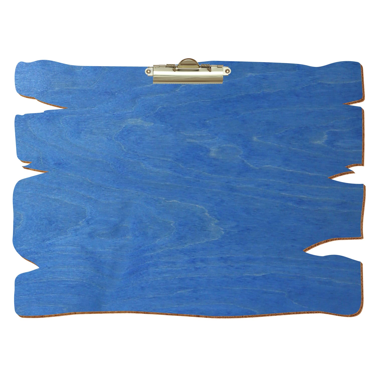 Klemmbrett Holzbrettform Kornblumenblau A3 querkant Zahnklemme gold