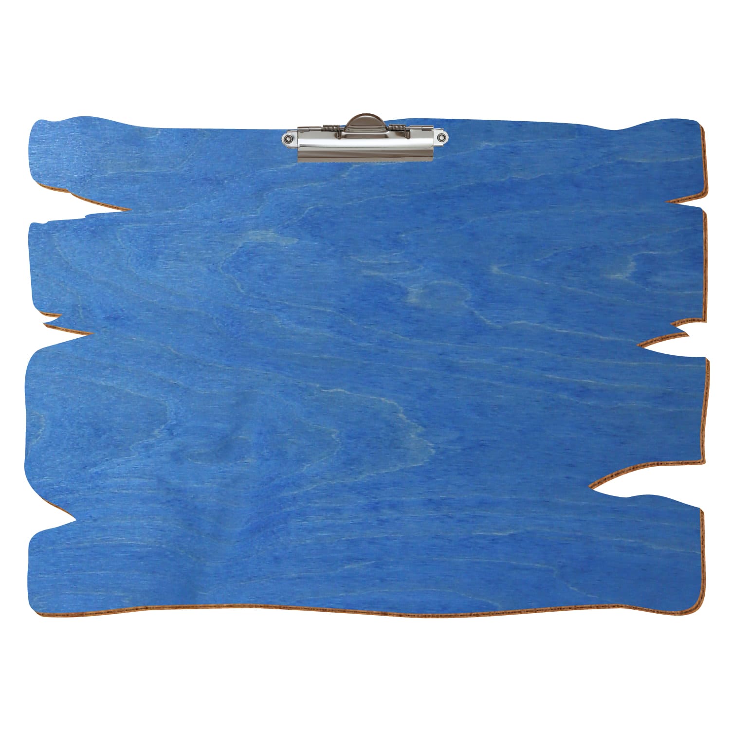 Klemmbrett Holzbrettform Kornblumenblau A3 querkant Zahnklemme silber