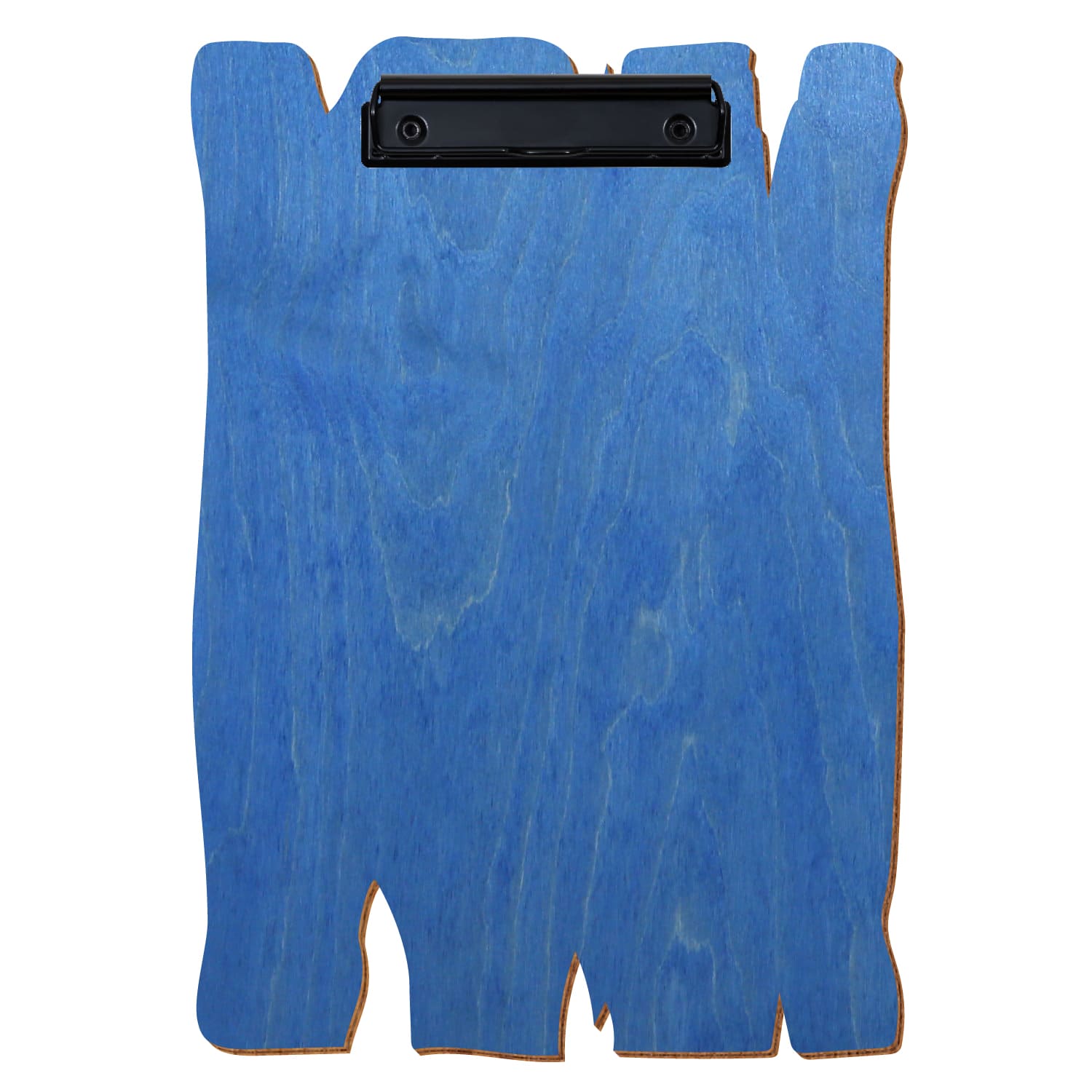 Klemmbrett Holzbrettform Kornblumenblau A4 hochkant Bügelklemme schwarz