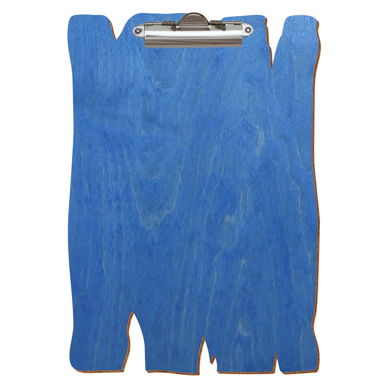 Klemmbrett Holzbrettform Kornblumenblau A4 hochkant Zahnklemme silber