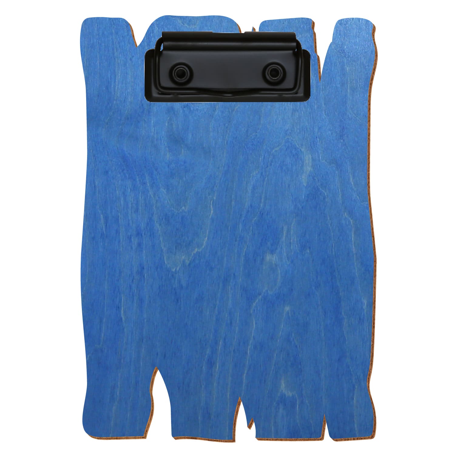 Klemmbrett Holzbrettform Kornblumenblau A6 hochkant Bügelklemme schwarz