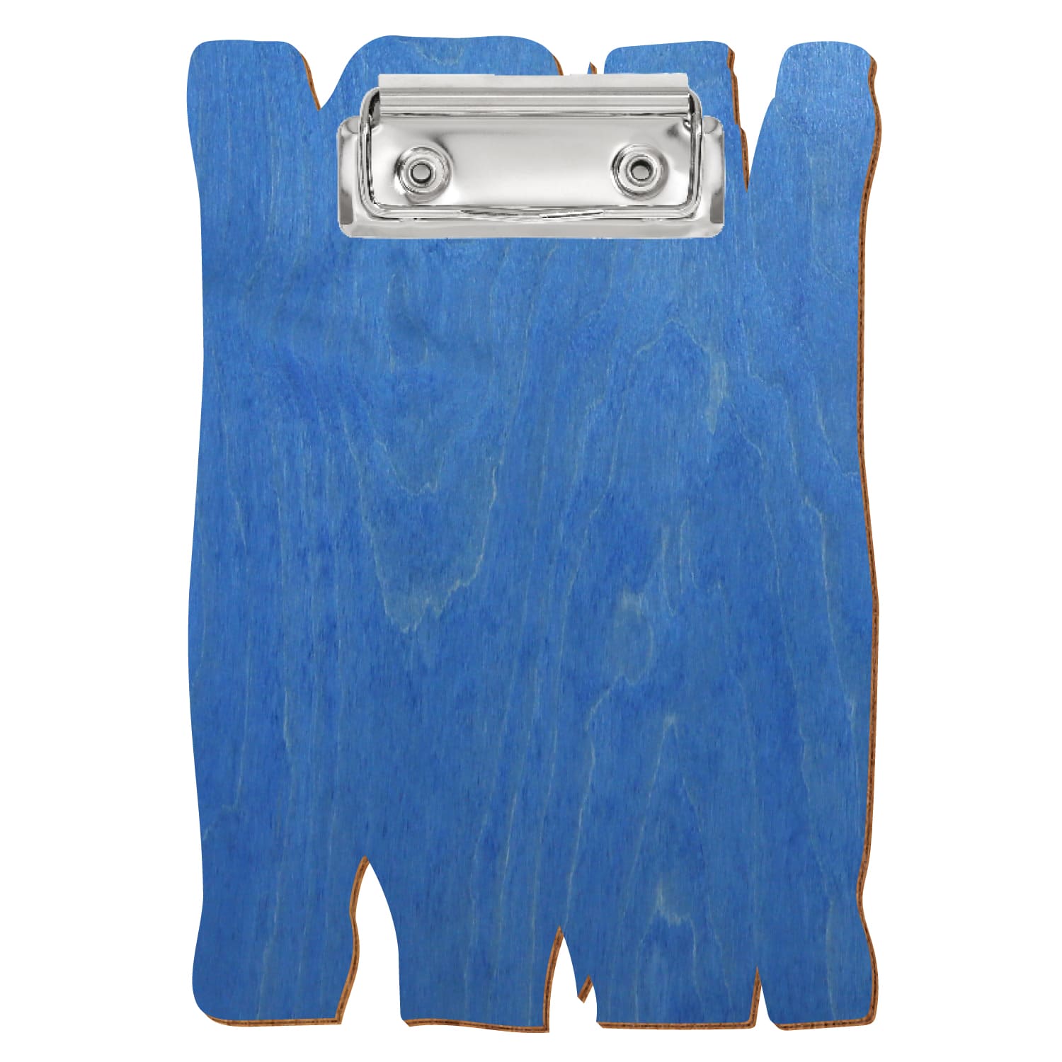 Klemmbrett Holzbrettform Kornblumenblau A6 hochkant Bügelklemme silber