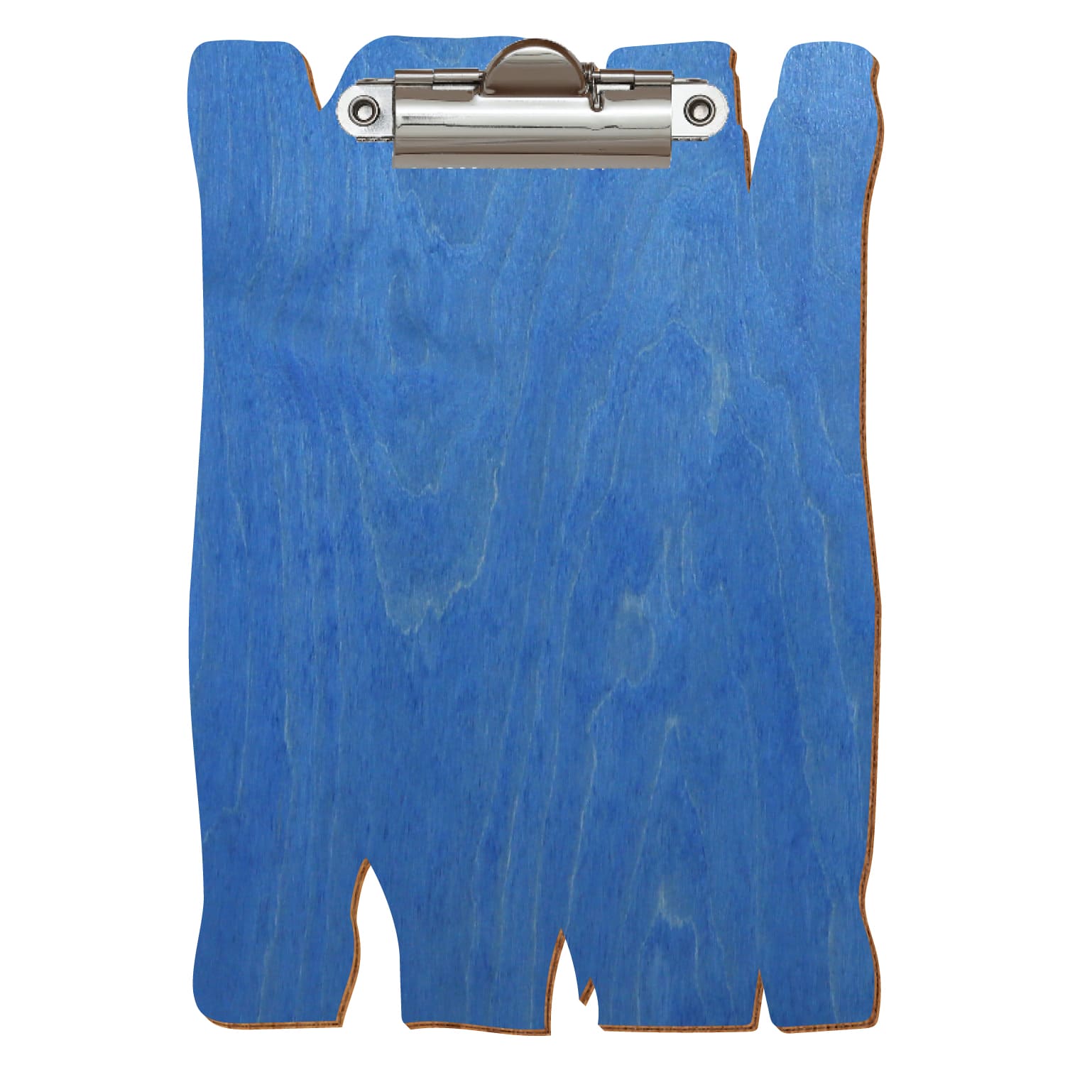 Klemmbrett Holzbrettform Kornblumenblau A6 hochkant Zahnklemme silber