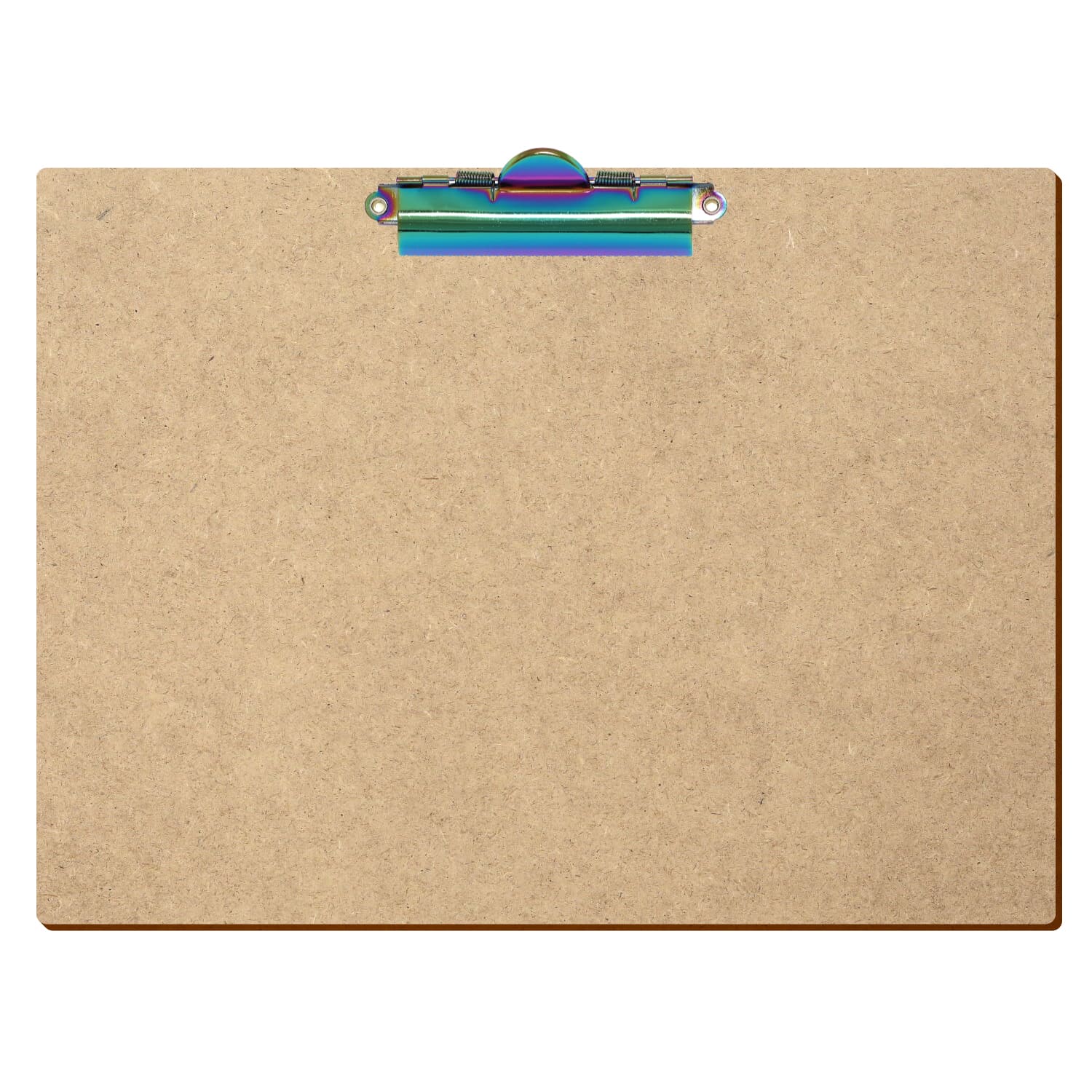 Klemmbrett Standardform HDF A4 querkant Zahnklemme Regenbogen