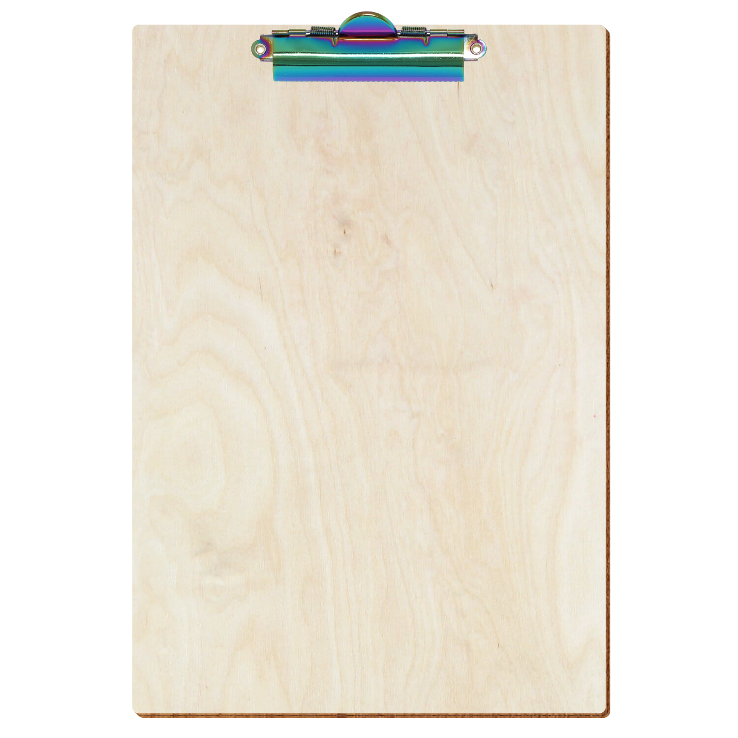 Klemmbrett Standardform Birke natur A4 hochkant Zahnklemme Regenbogen