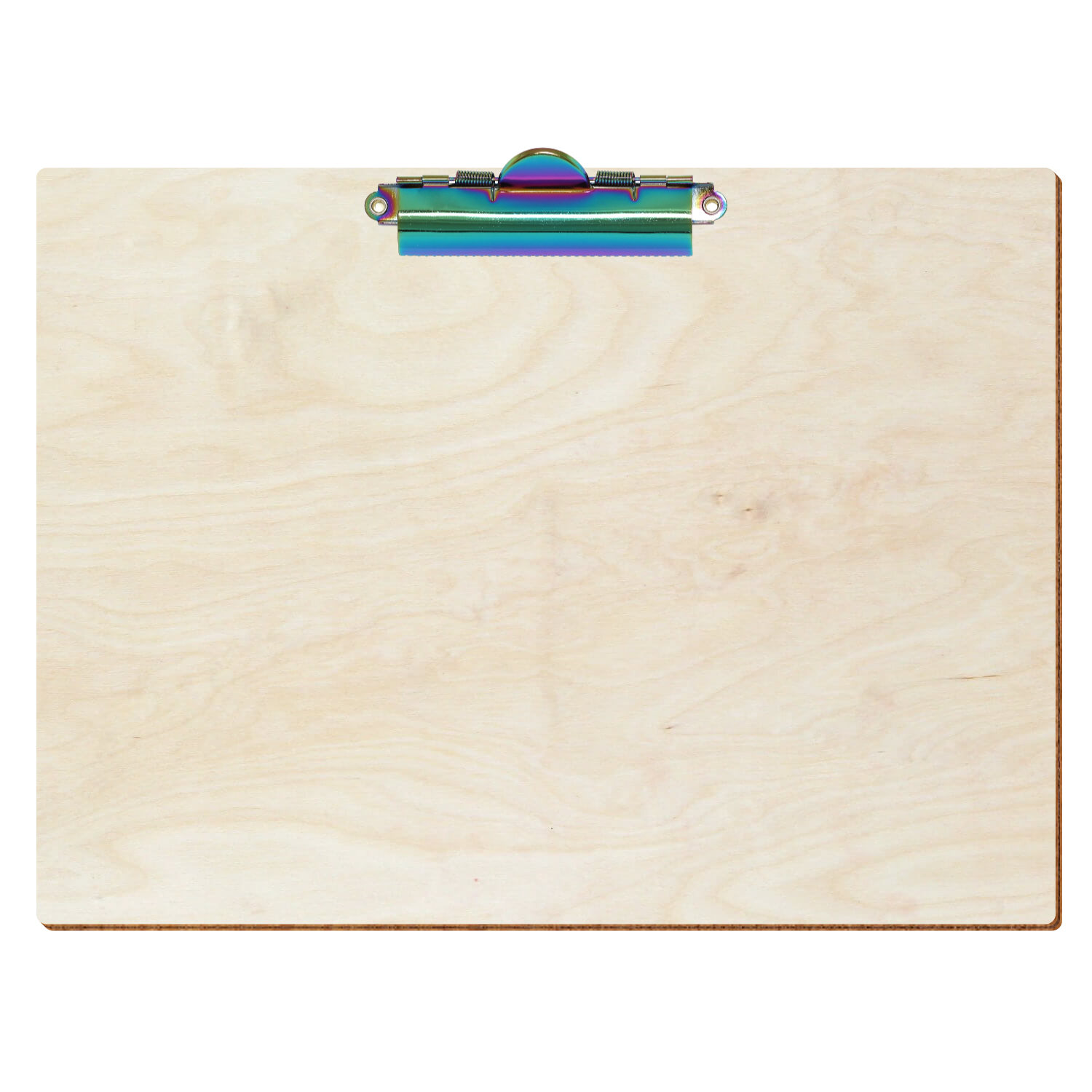 Klemmbrett Standardform Birke natur A4 querkant Zahnklemme Regenbogen