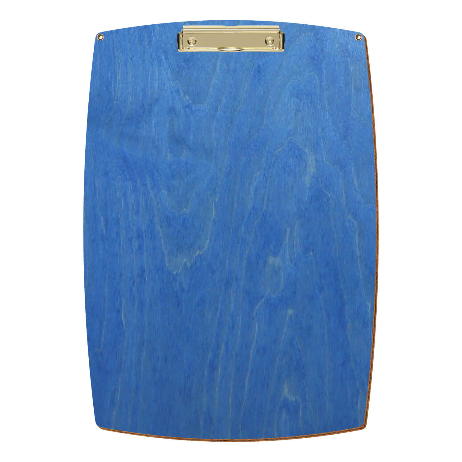 Bütic Holz-Klemmbrett konvex Kornblumenblau mit Aufhängeösen in A3 hochkant mit goldener Bügelklemme