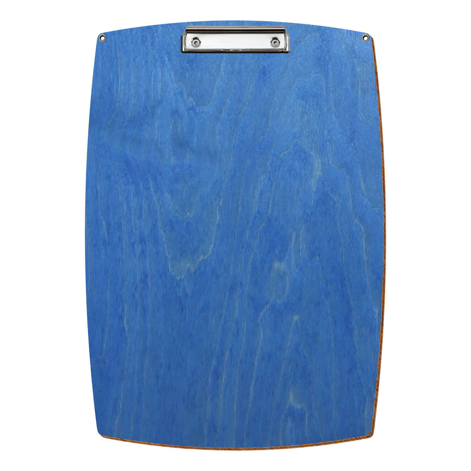 Bütic Holz-Klemmbrett konvex Kornblumenblau mit Aufhängeösen in A3 hochkant mit silberner Bügelklemme