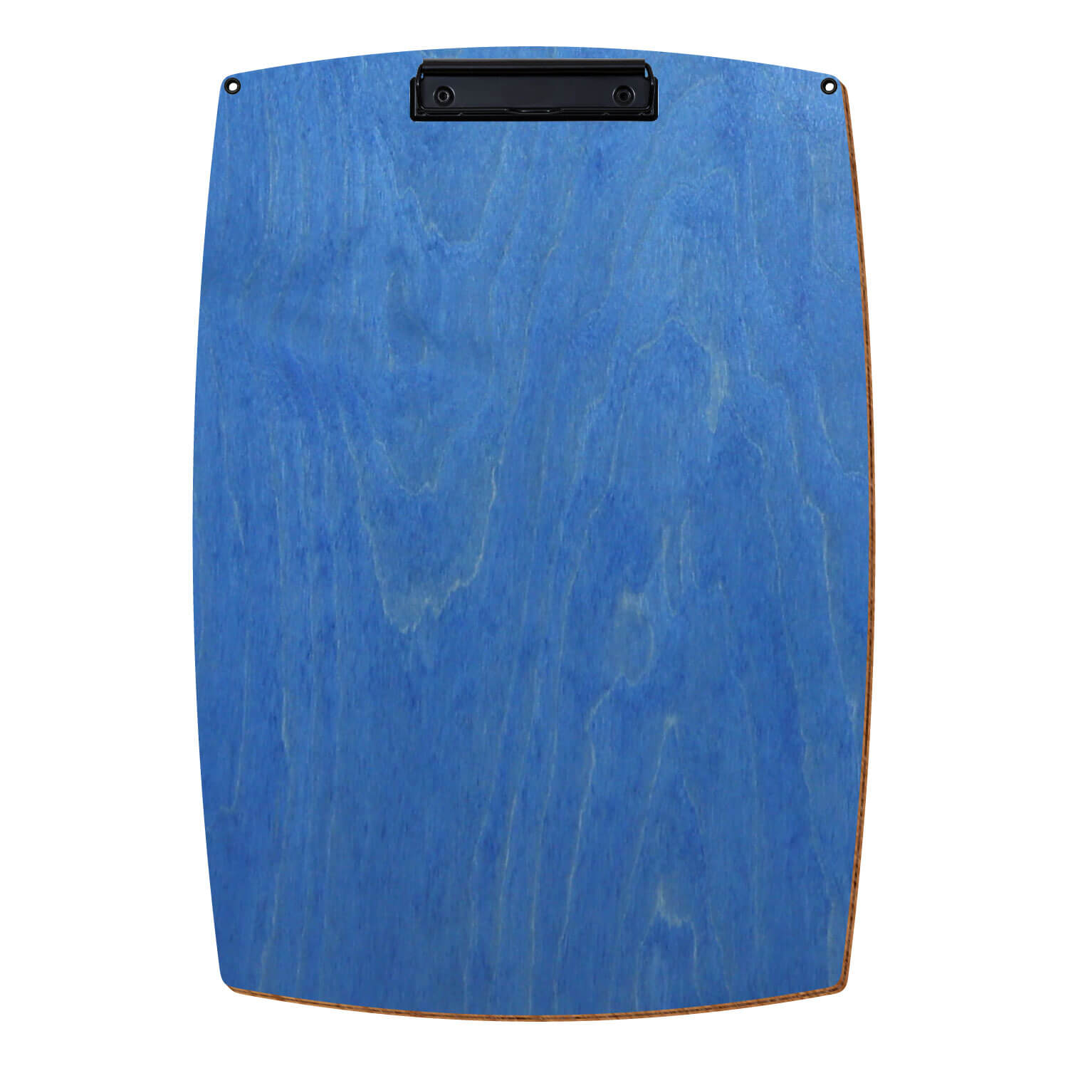Bütic Holz-Klemmbrett konvex Kornblumenblau mit Aufhängeösen in A3 hochkant mit schwarzer Bügelklemme