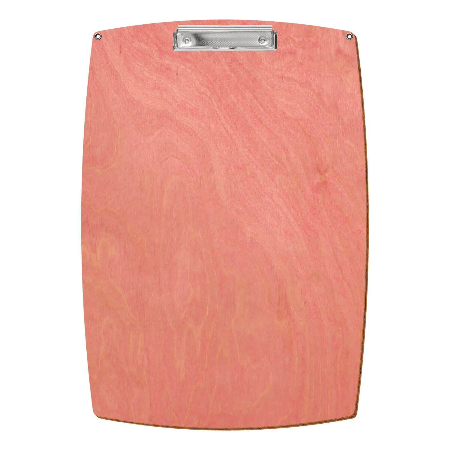 Bütic Holz-Klemmbrett konvex Rosa mit Aufhängeösen in A3 hochkant mit carbon-silberner Bügelklemme