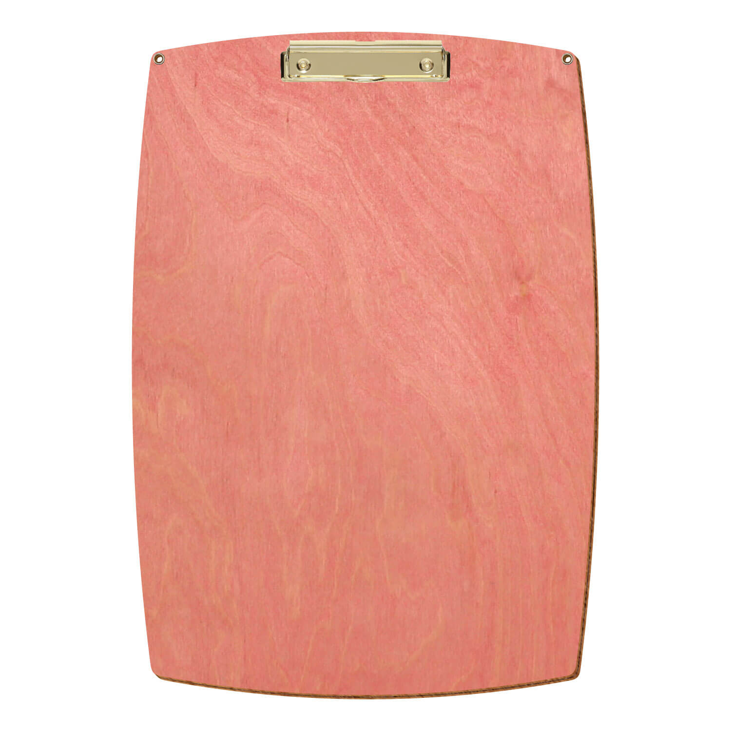 Bütic Holz-Klemmbrett konvex Rosa mit Aufhängeösen in A3 hochkant mit goldener Bügelklemme