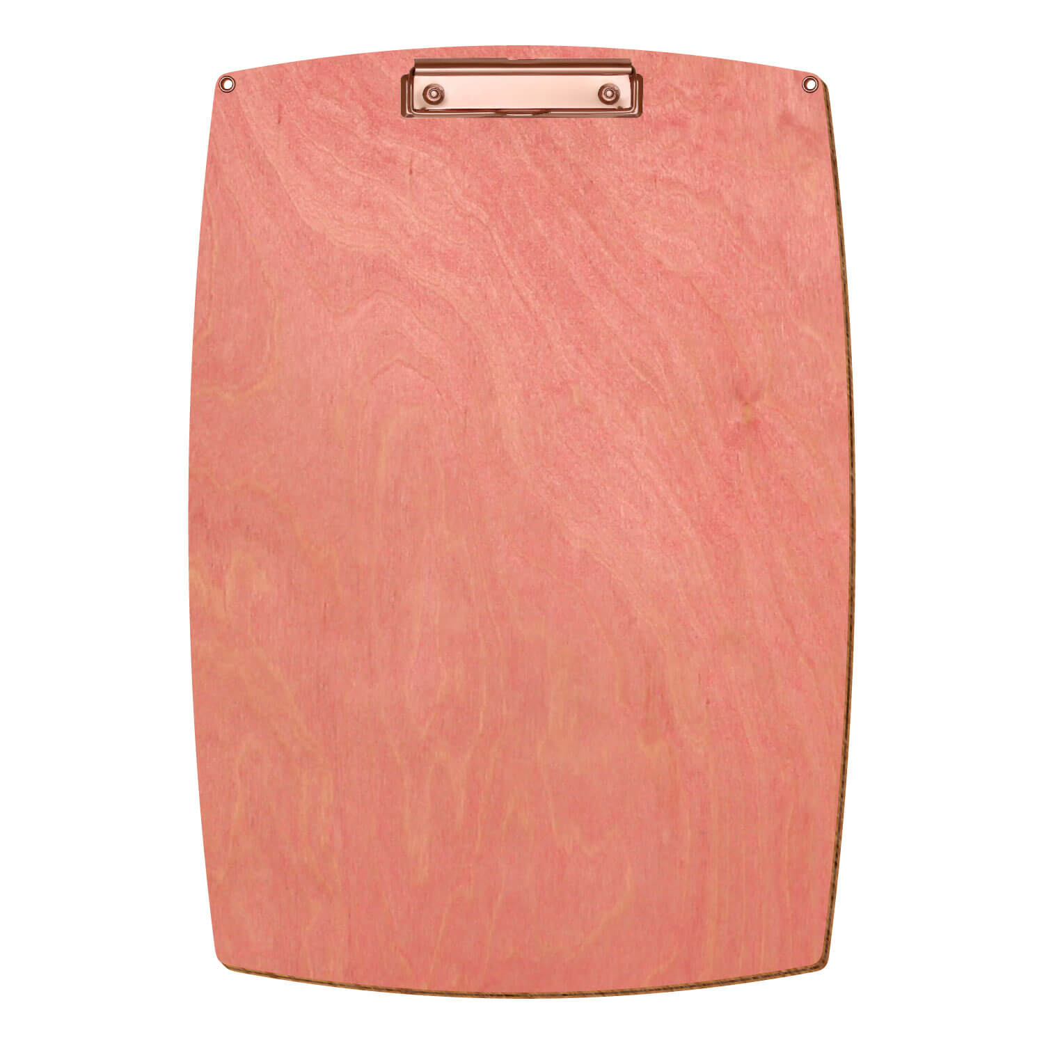 Bütic Holz-Klemmbrett konvex Rosa mit Aufhängeösen in A3 hochkant mit roségoldener Bügelklemme