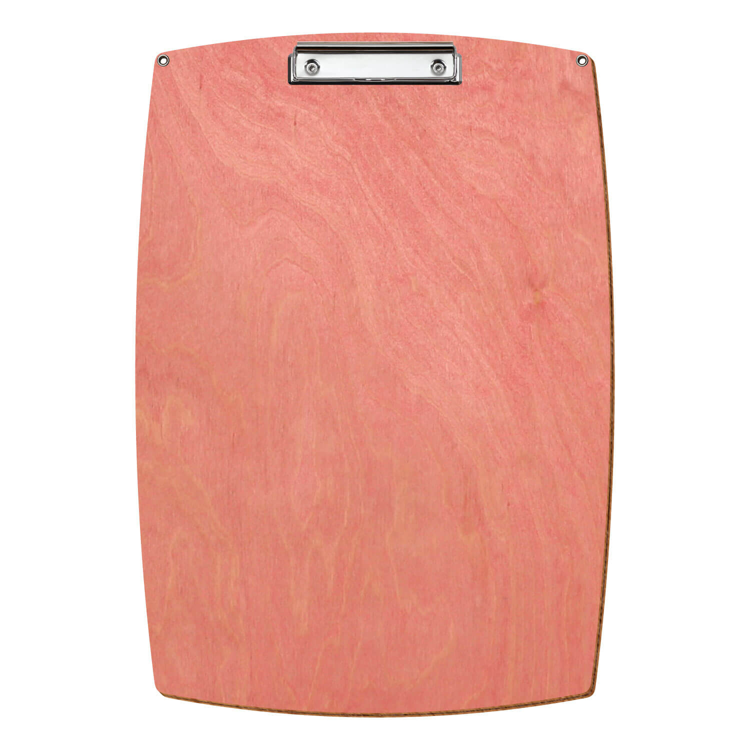 Bütic Holz-Klemmbrett konvex Rosa mit Aufhängeösen in A3 hochkant mit silberner Bügelklemme