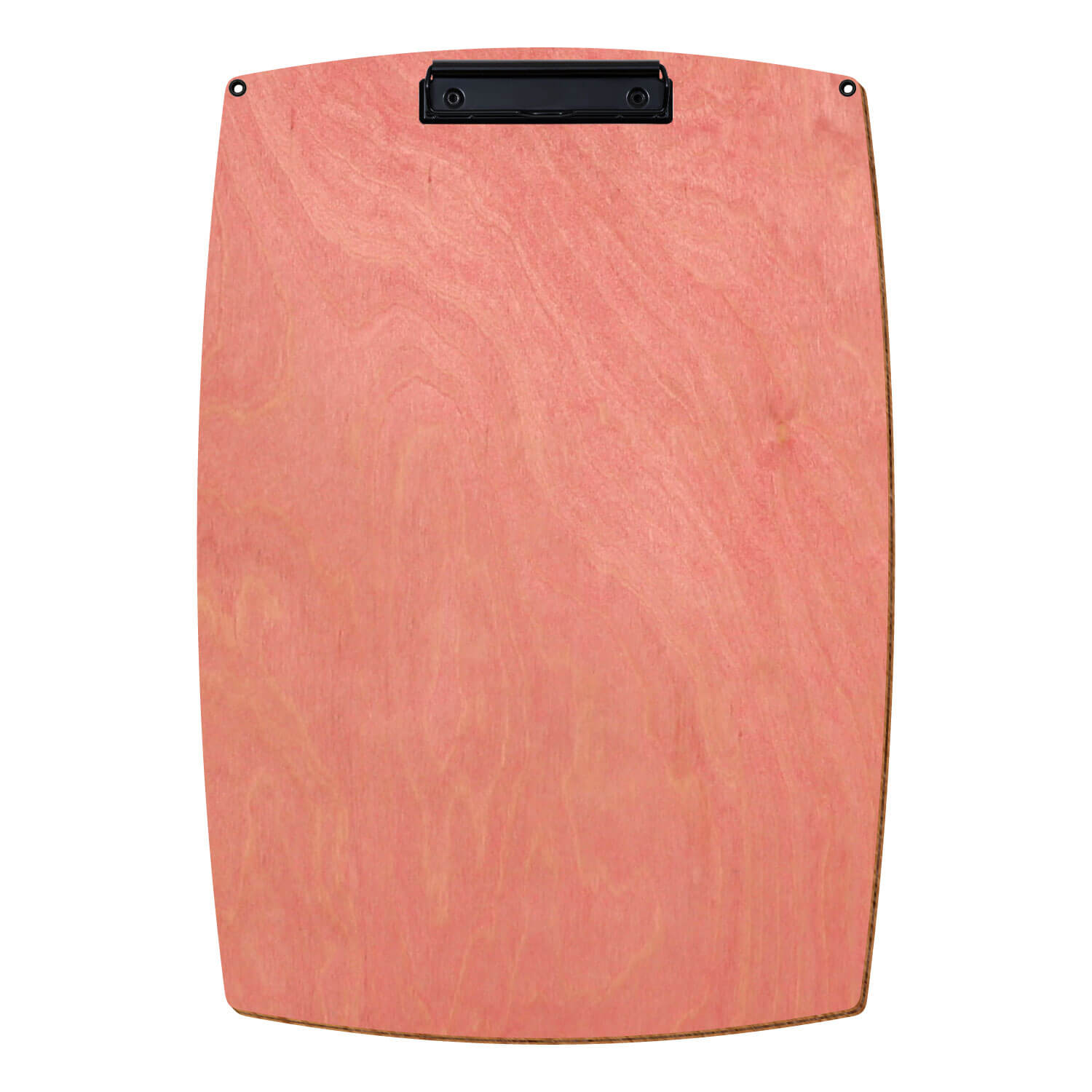 Bütic Holz-Klemmbrett konvex Rosa mit Aufhängeösen in A3 hochkant mit schwarzer Bügelklemme