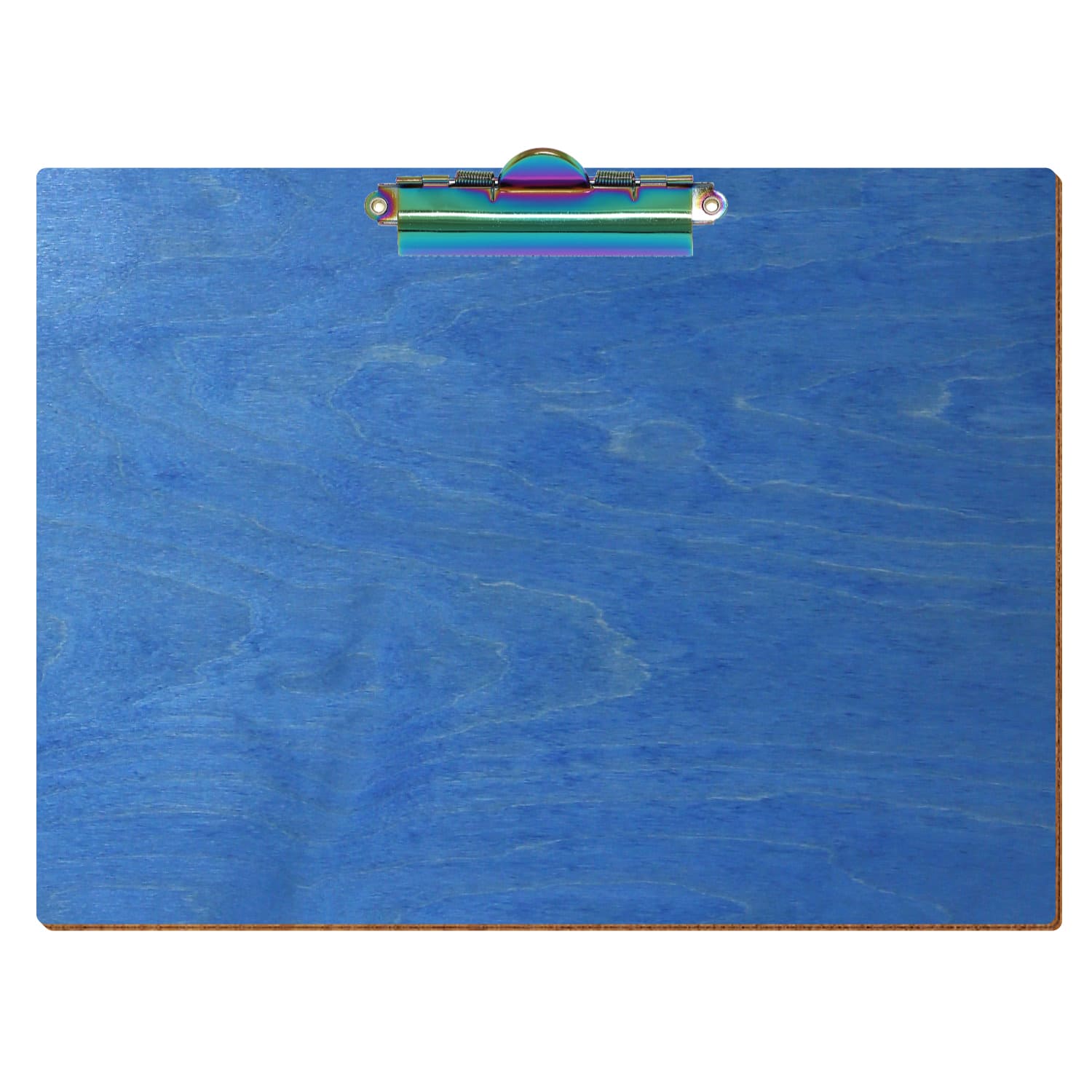 Klemmbrett Standardform Kornblumenblau A4 querkant Zahnklemme Regenbogen