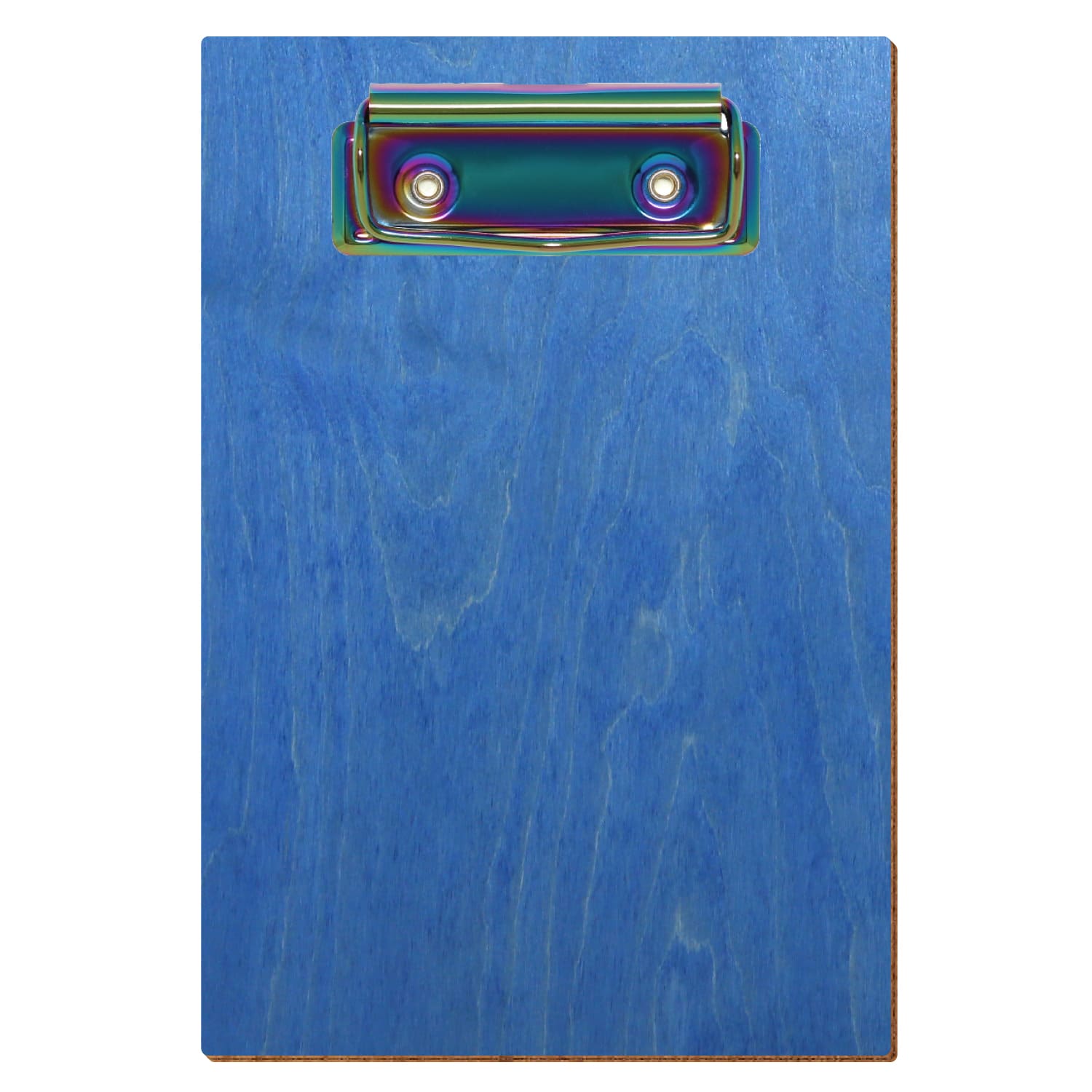 Klemmbrett Standardform Kornblumenblau A6 hochkant Bügelklemme Regenbogen