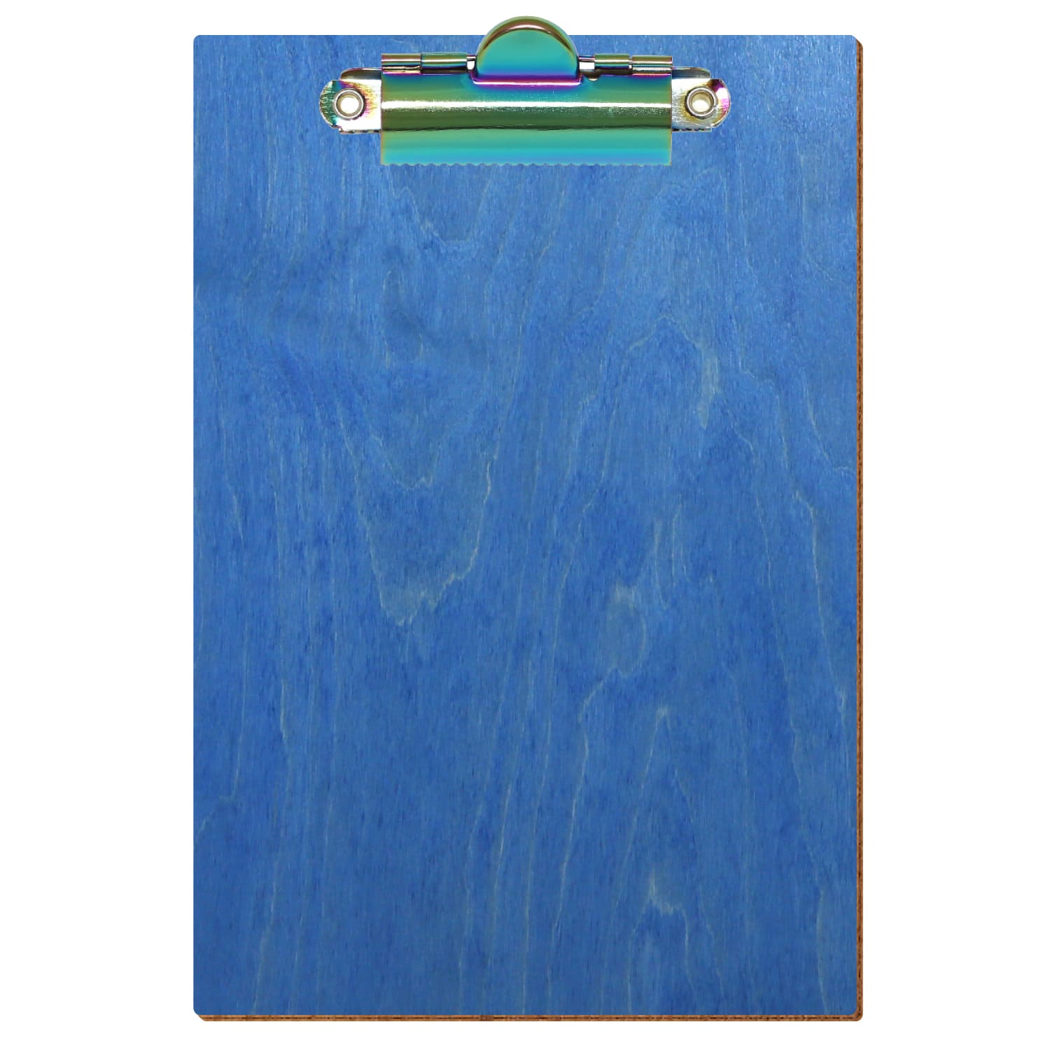 Klemmbrett Standardform Kornblumenblau A6 hochkant Zahnklemme Regenbogen