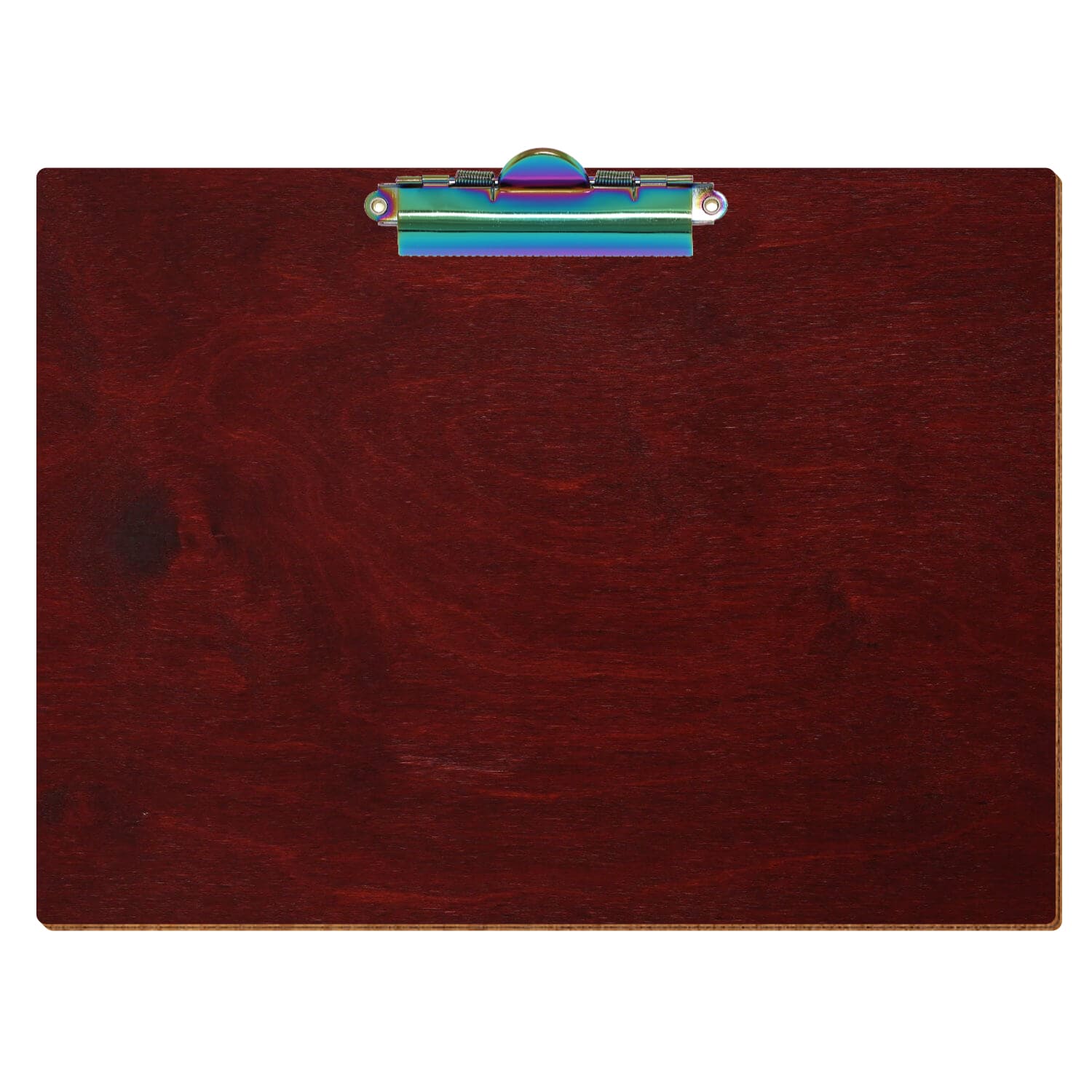 Klemmbrett Standardform Mahagoni A4 querkant Zahnklemme Regenbogen