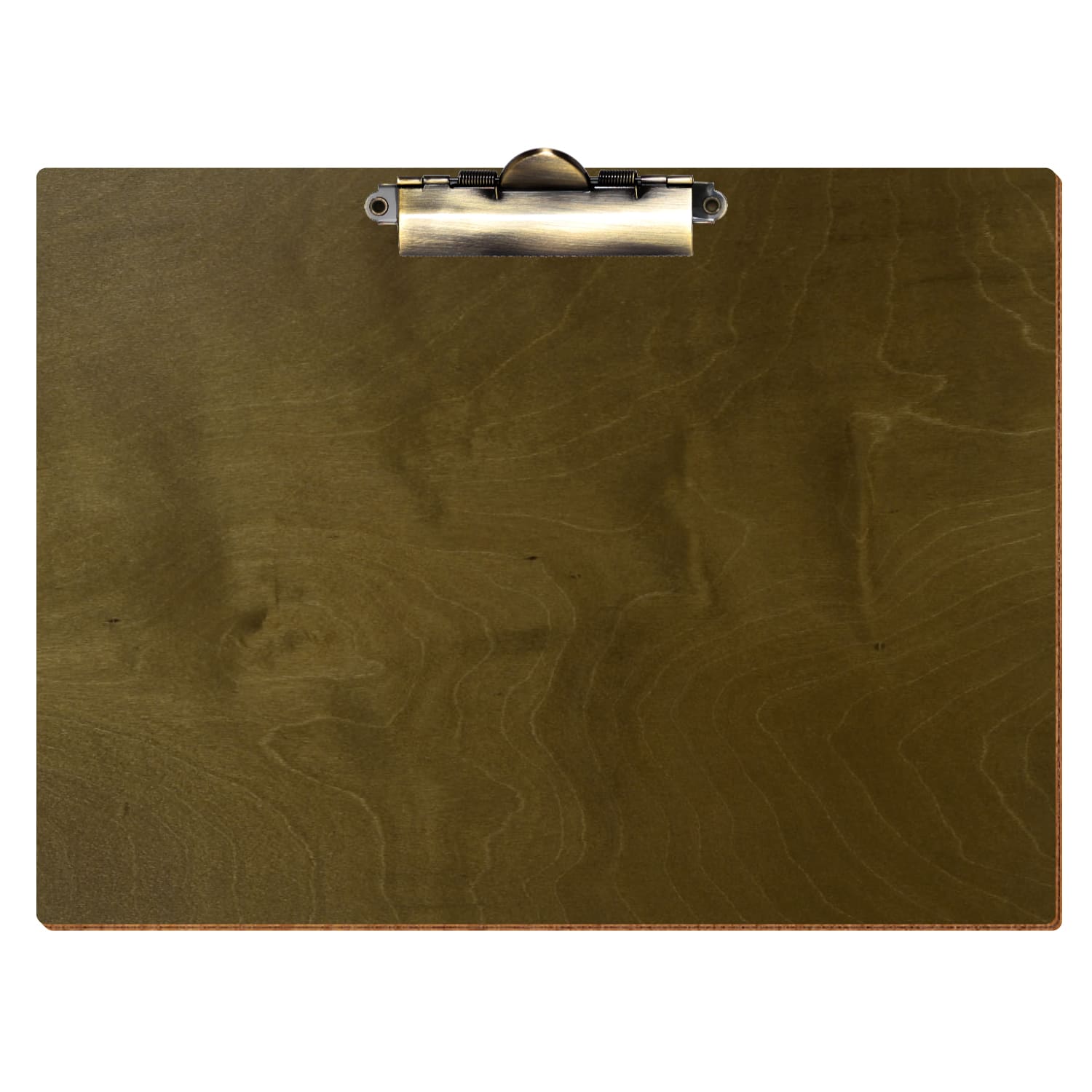 Klemmbrett Standardform Nussbaum hell A4 querkant Zahnklemme antik