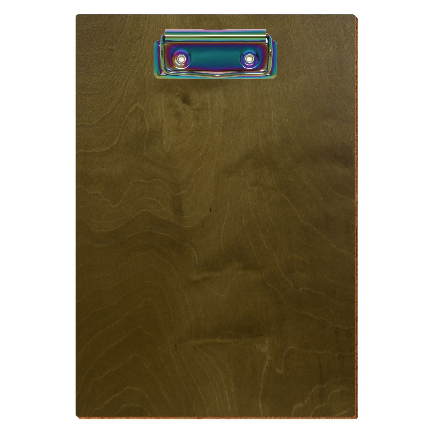 Klemmbrett Standardform Nussbaum hell A5 hochkant Bügelklemme Regenbogen