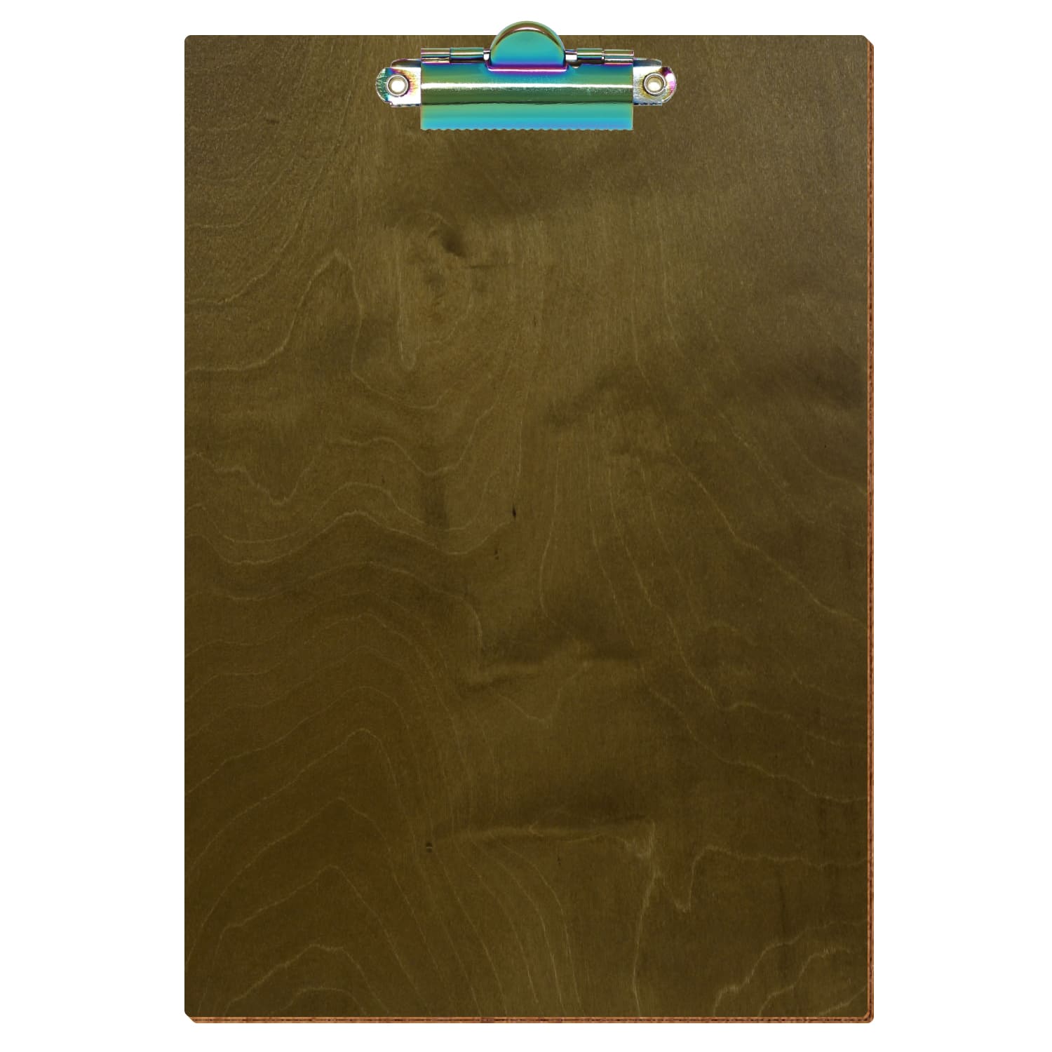 Klemmbrett Standardform Nussbaum hell A5 hochkant Zahnklemme Regenbogen