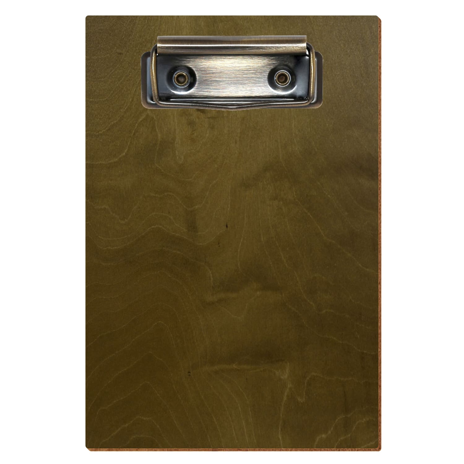Klemmbrett Standardform Nussbaum hell A6 hochkant Bügelklemme antik