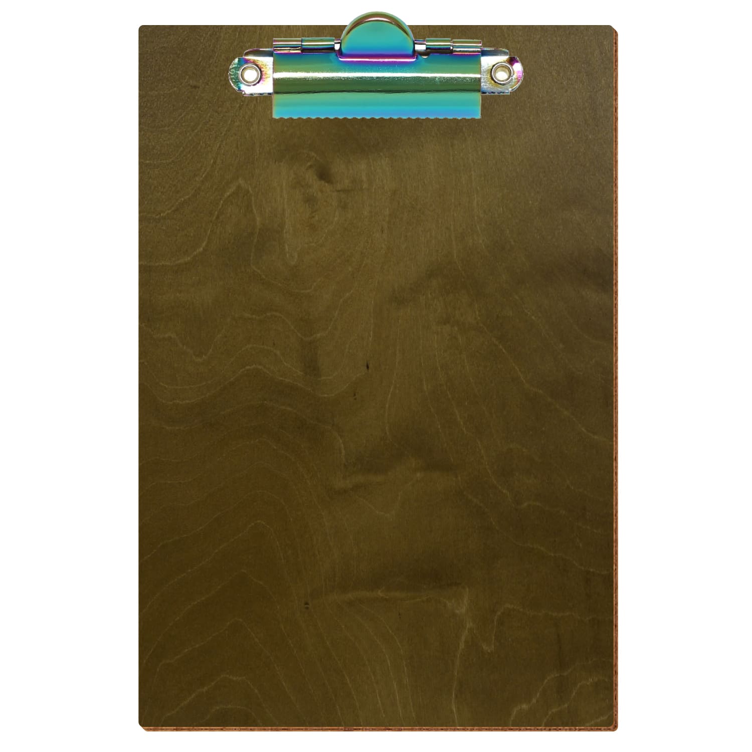 Klemmbrett Standardform Nussbaum hell A6 hochkant Zahnklemme Regenbogen