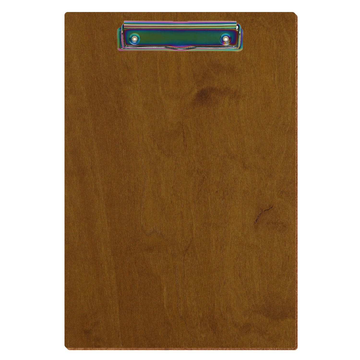 Klemmbrett Standardform Teak A4 hochkant Bügelklemme Regenbogen