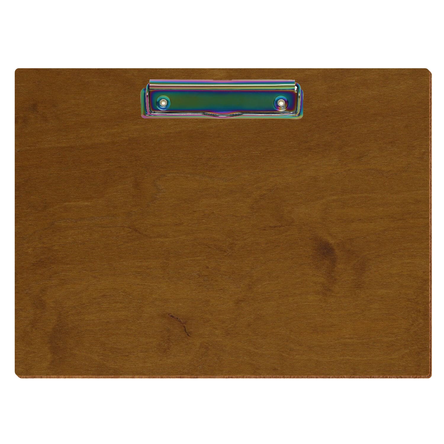 Klemmbrett Standardform Teak A4 querkant Bügelklemme Regenbogen