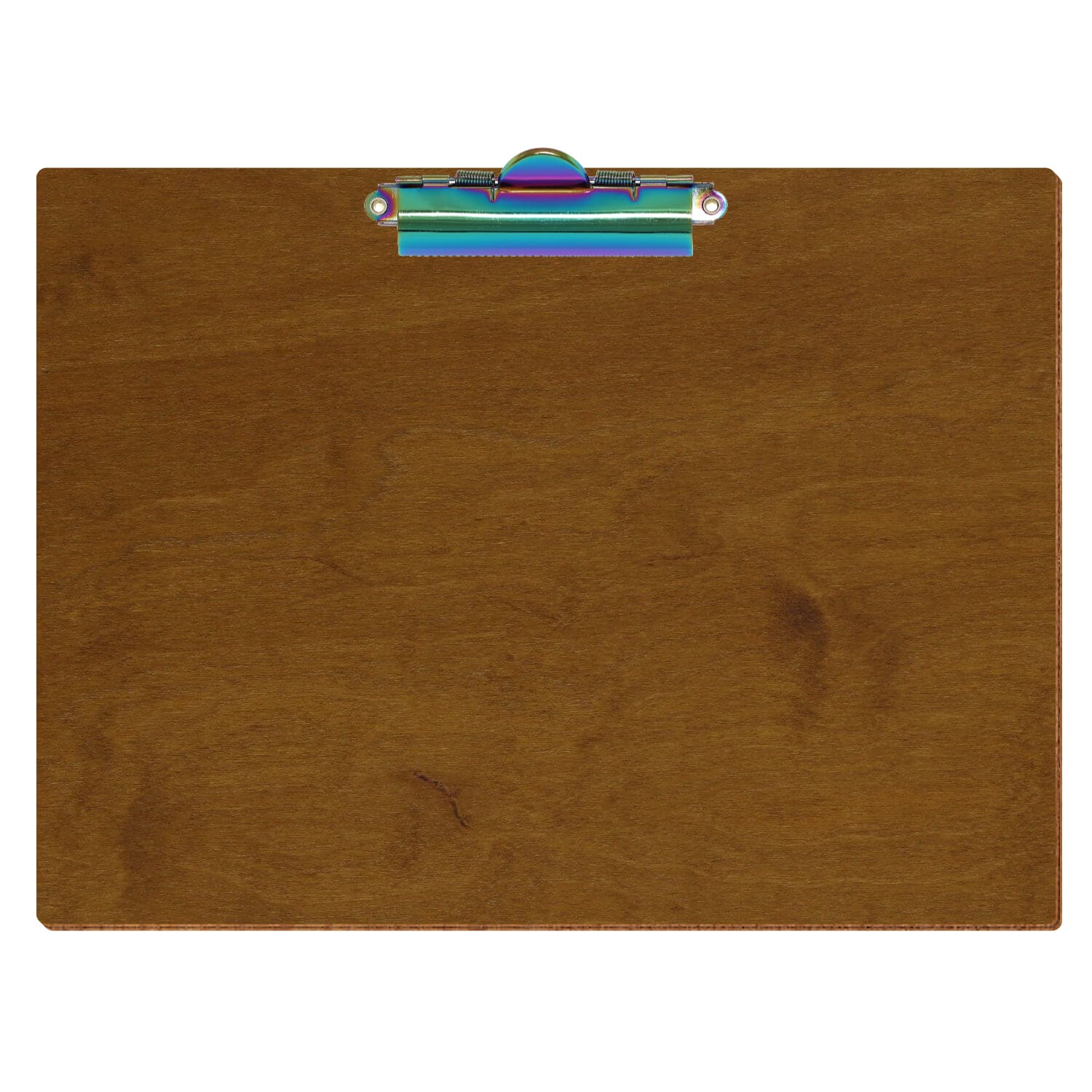 Klemmbrett Standardform Teak A4 querkant Zahnklemme Regenbogen