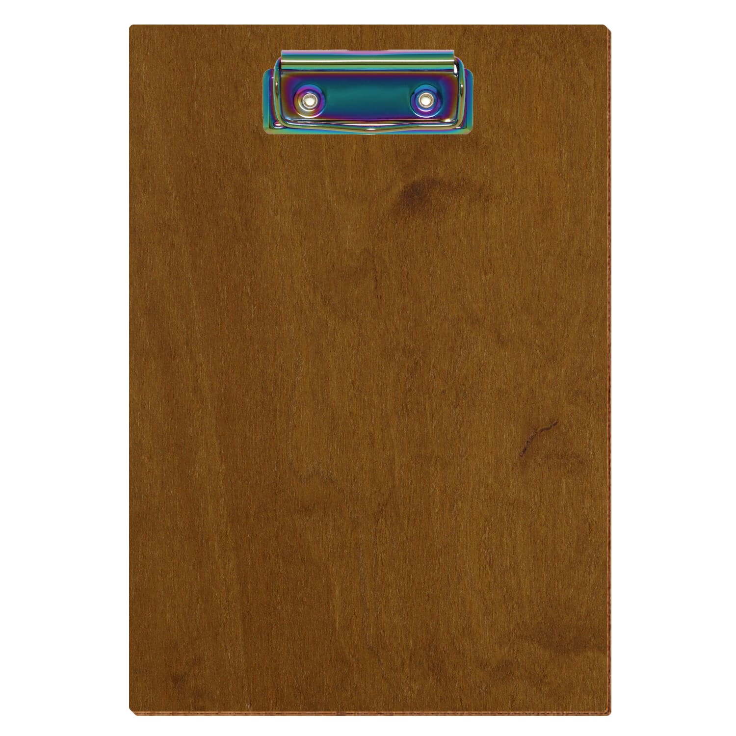 Klemmbrett Standardform Teak A5 hochkant Bügelklemme Regenbogen