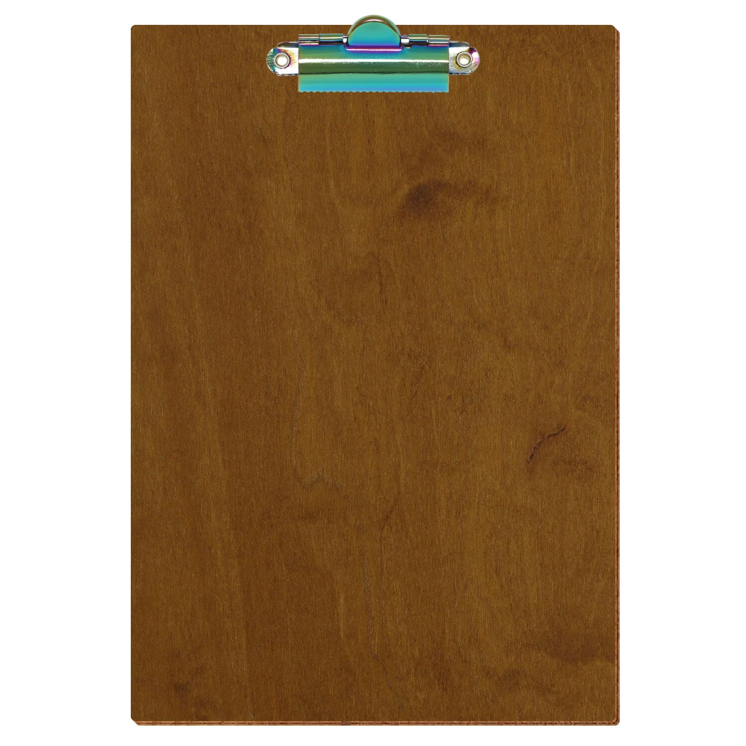 Klemmbrett Standardform Teak A5 hochkant Zahnklemme Regenbogen
