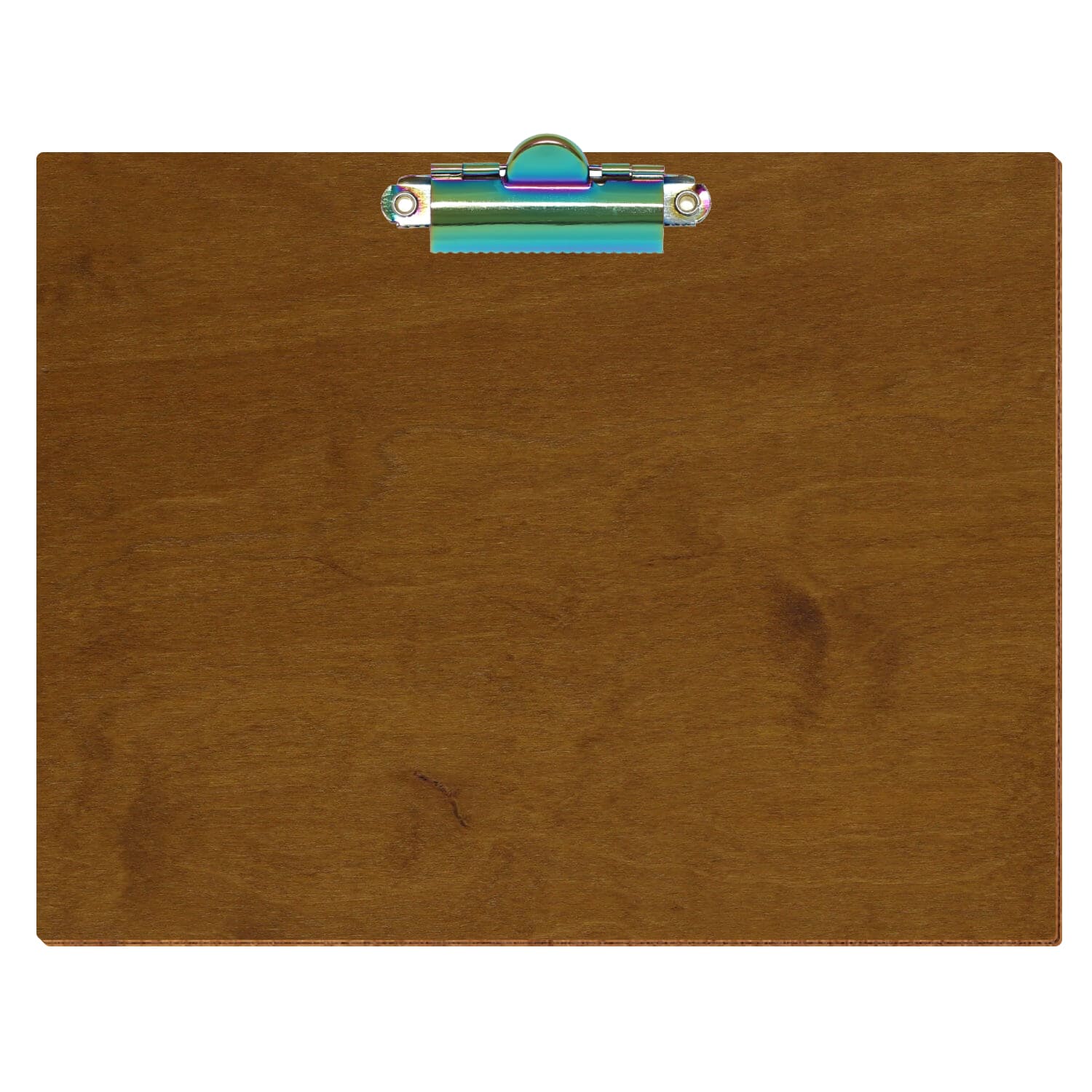 Klemmbrett Standardform Teak A5 querkant Zahnklemme Regenbogen