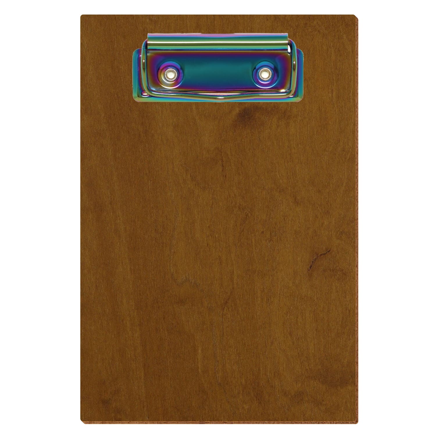 Klemmbrett Standardform Teak A6 hochkant Bügelklemme Regenbogen