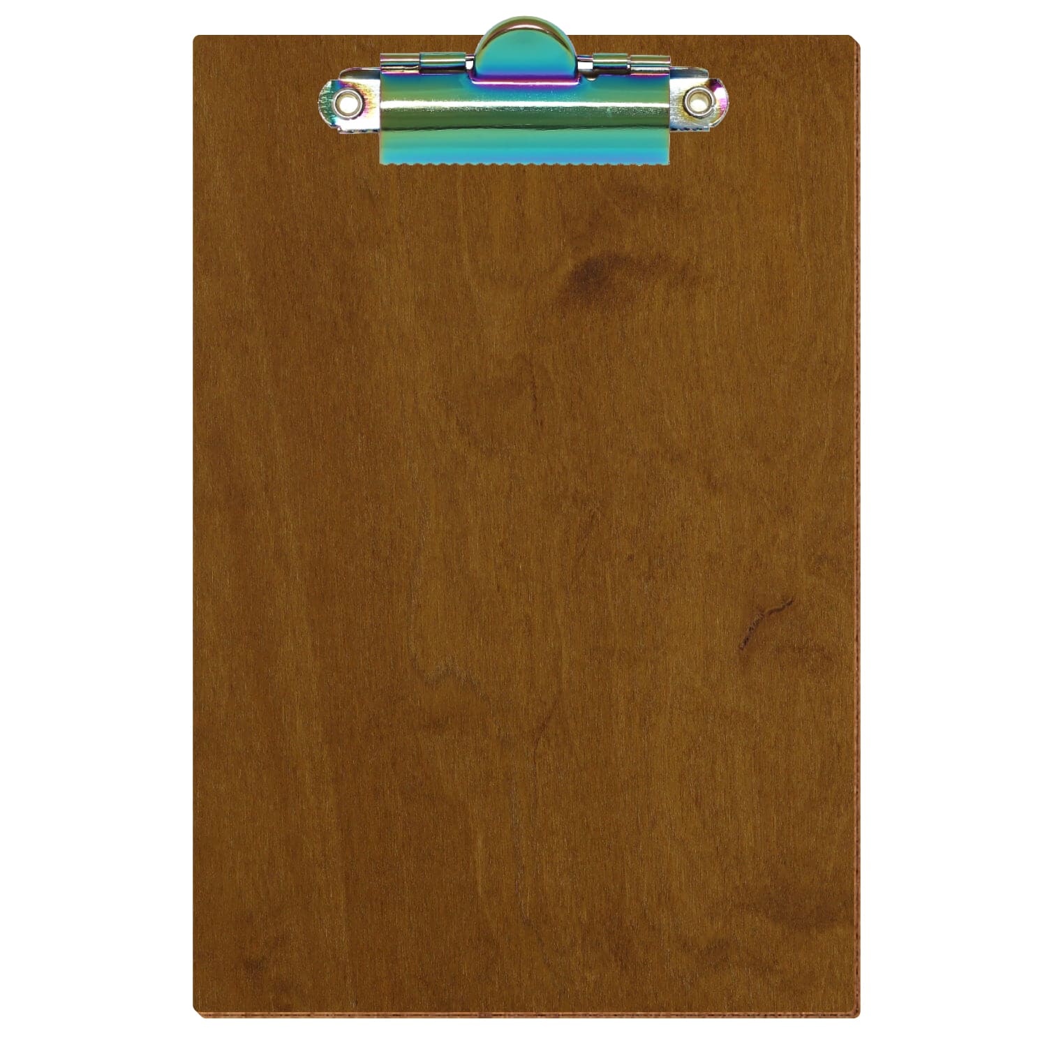 Klemmbrett Standardform Teak A6 hochkant Zahnklemme Regenbogen