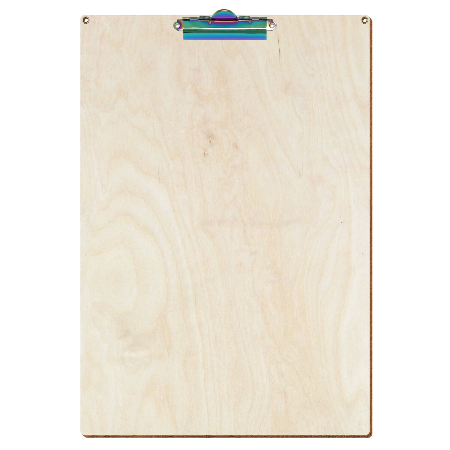 Klemmbrett Standardform Birke natur mit 2 Ösen A3 hochkant Zahnklemme Regenbogen