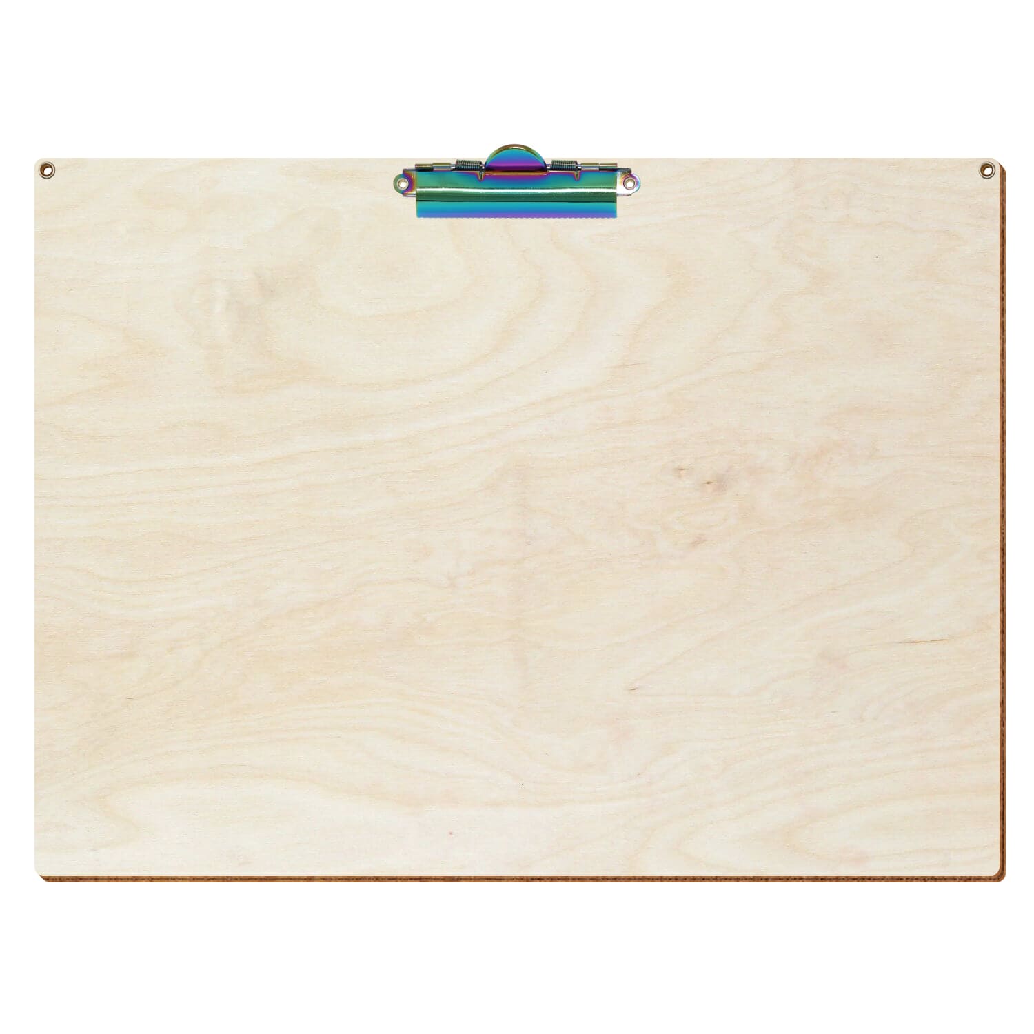 Klemmbrett Standardform Birke natur mit 2 Ösen A3 querkant Zahnklemme Regenbogen