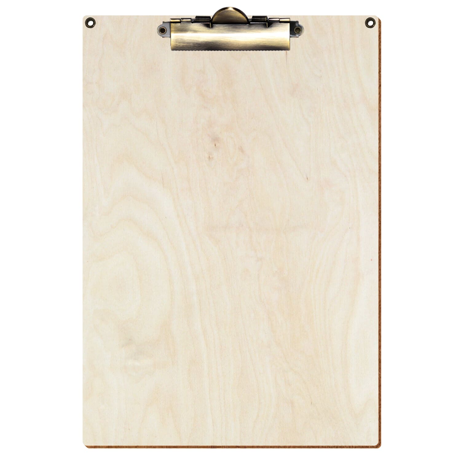 Klemmbrett Standardform Birke natur mit 2 Ösen A4 hochkant Zahnklemme antik