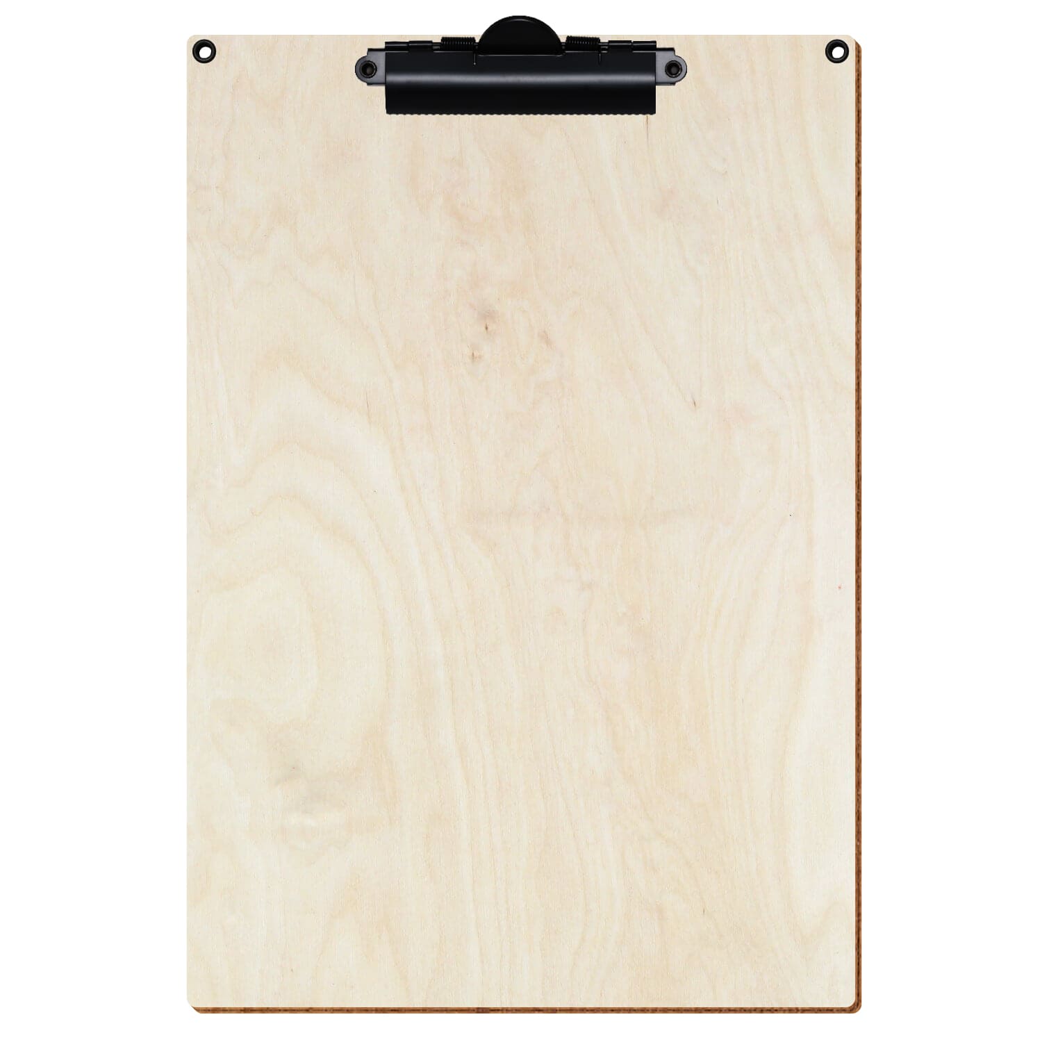 Klemmbrett Standardform Birke natur mit 2 Ösen A4 hochkant Zahnklemme schwarz