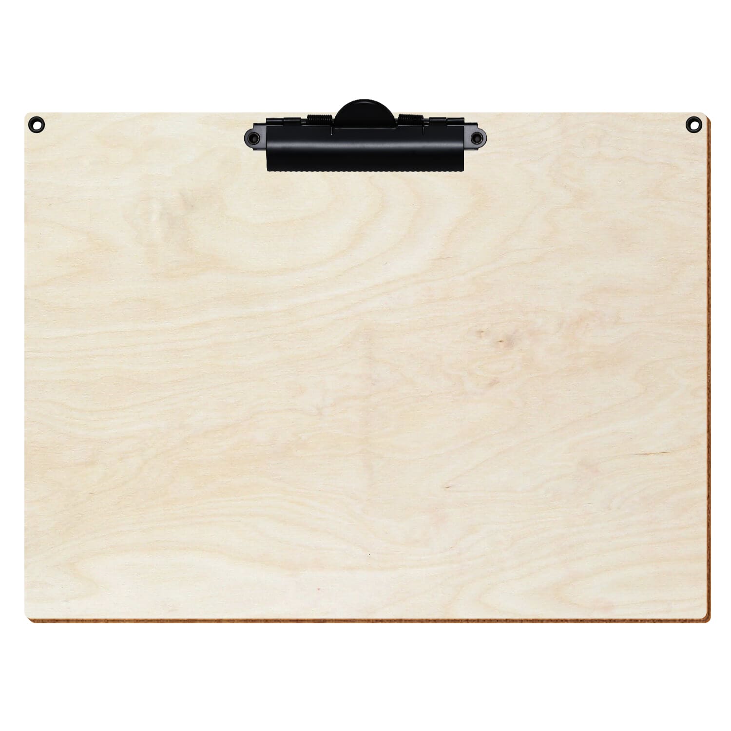 Klemmbrett Standardform Birke natur mit 2 Ösen A4 querkant Zahnklemme schwarz