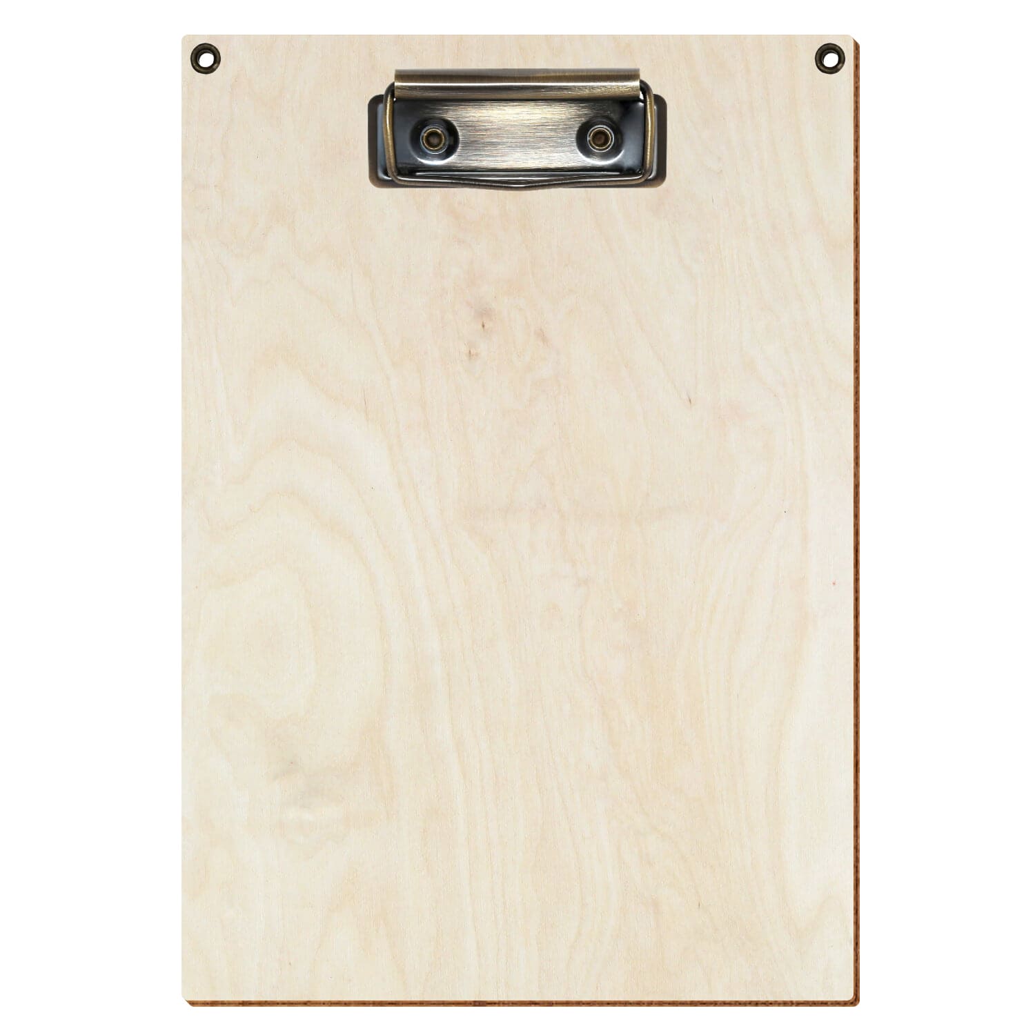 Klemmbrett Standardform Birke natur mit 2 Ösen A5 hochkant Bügelklemme antik