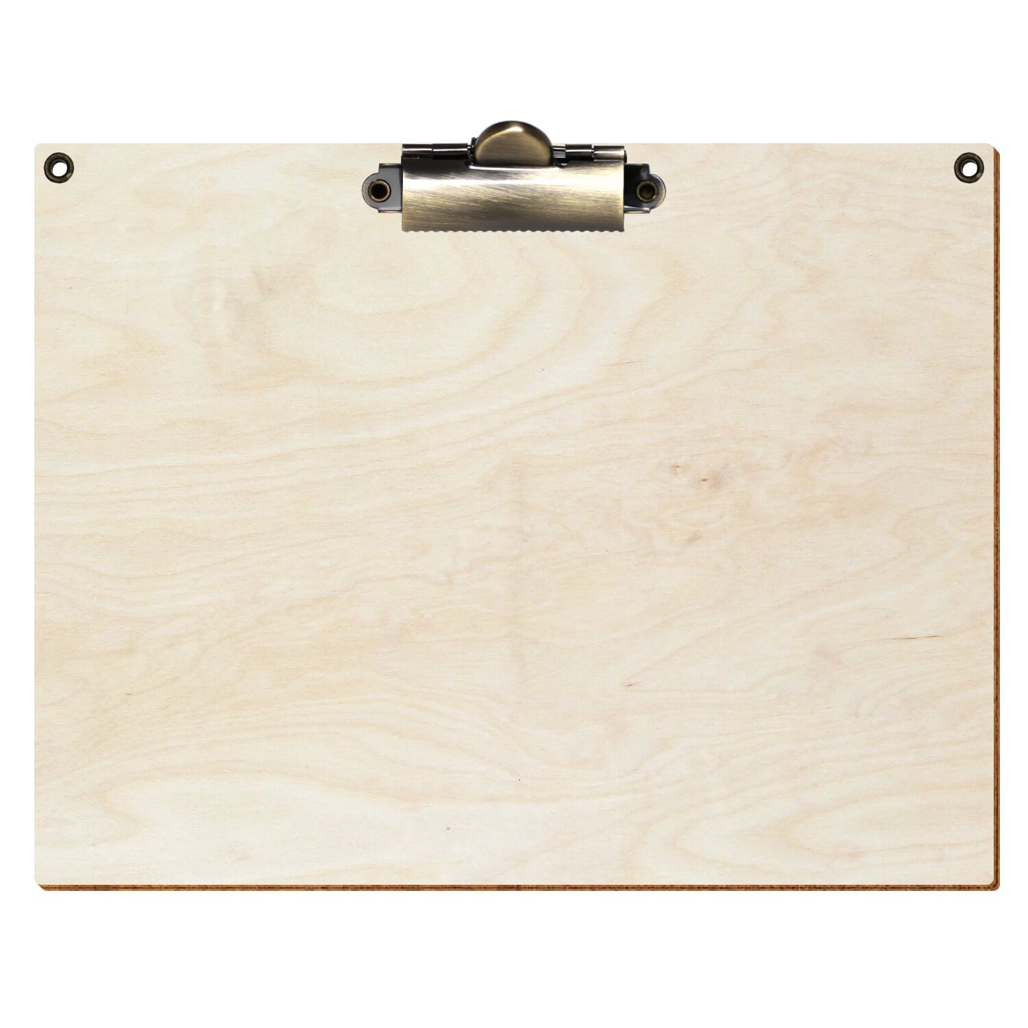 Klemmbrett Standardform Birke natur mit 2 Ösen A5 querkant Zahnklemme antik