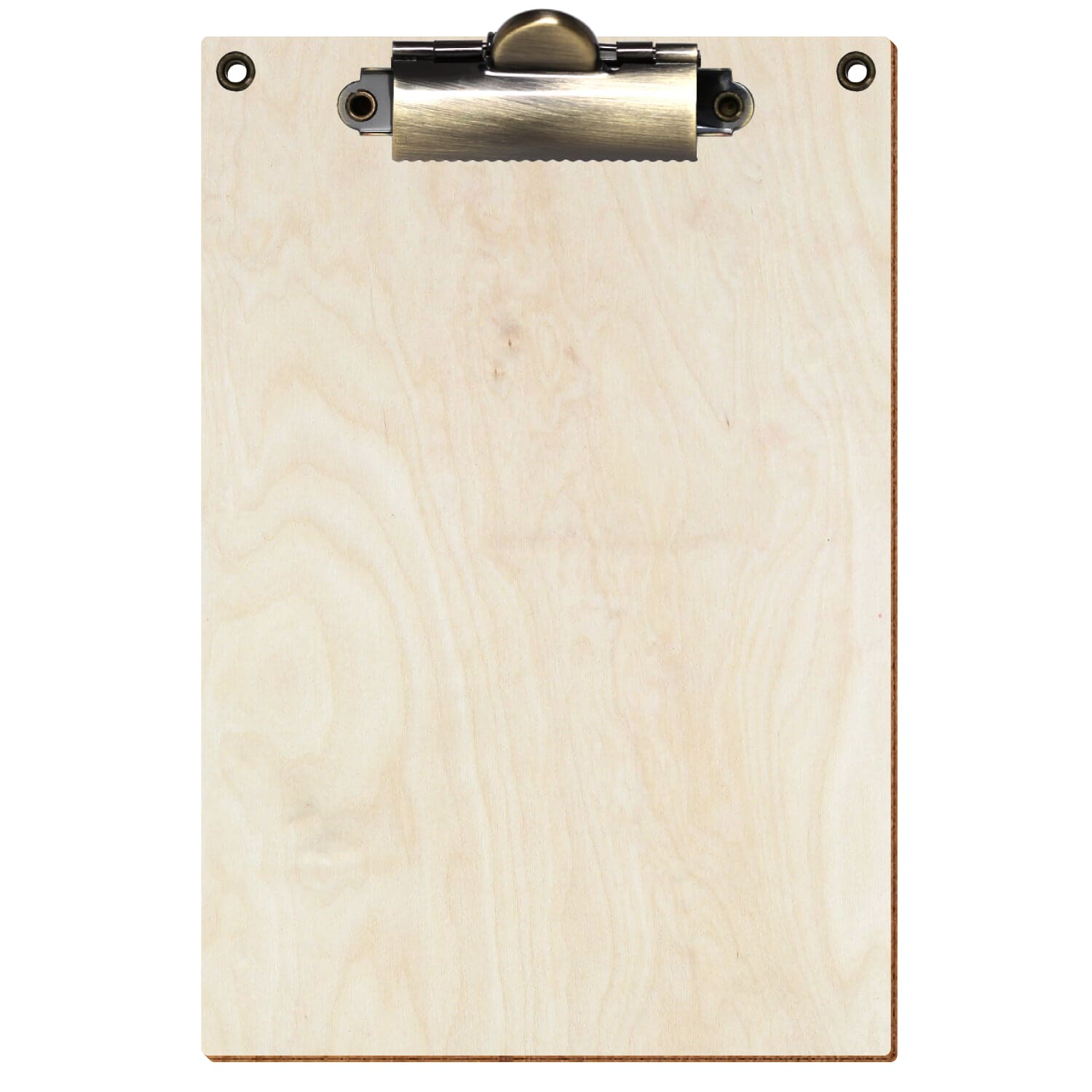Klemmbrett Standardform Birke natur mit 2 Ösen A6 hochkant Zahnklemme antik
