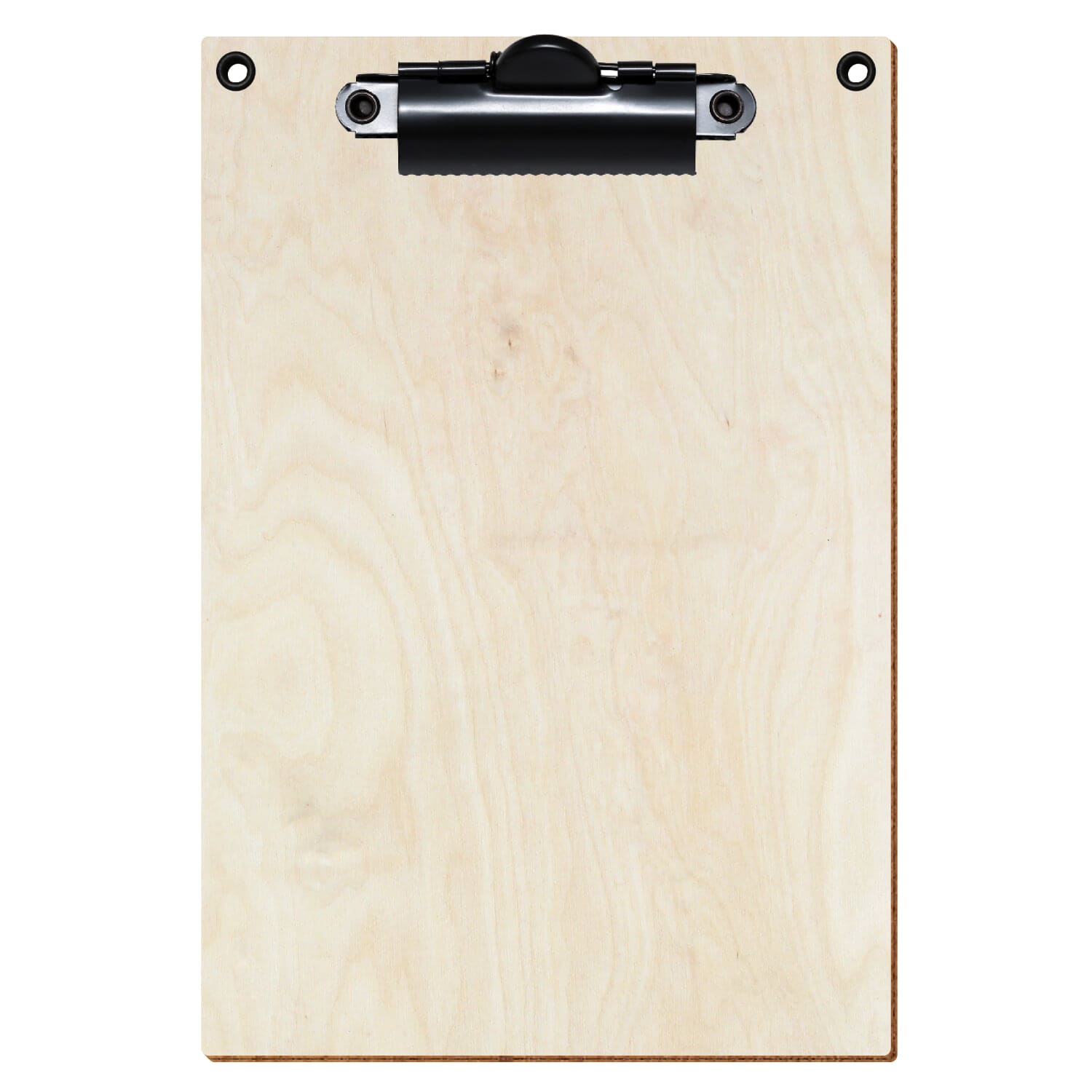 Klemmbrett Standardform Birke natur mit 2 Ösen A6 hochkant Zahnklemme schwarz