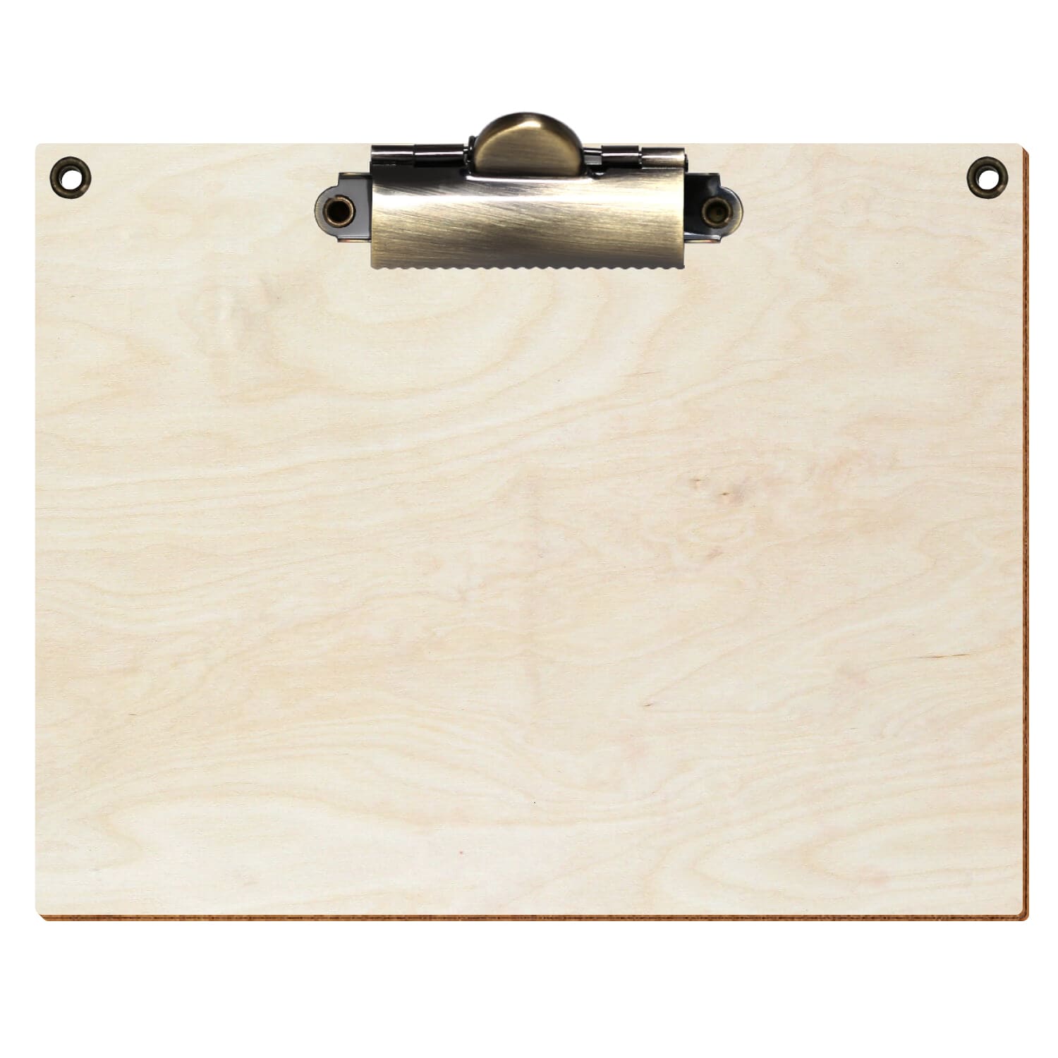 Klemmbrett Standardform Birke natur mit 2 Ösen A6 querkant Zahnklemme antik