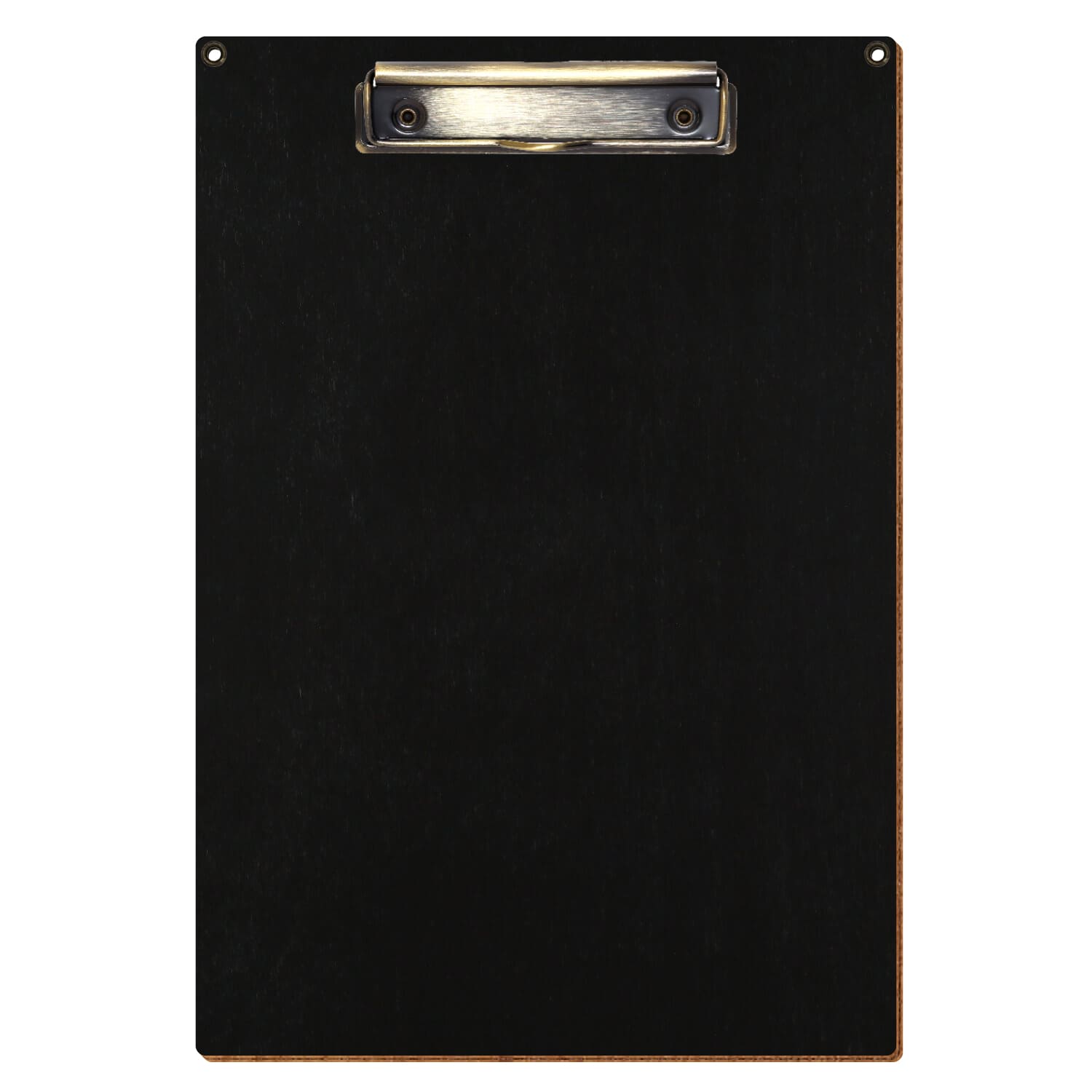 Klemmbrett Standardform Schwarz mit 2 Ösen A4 hochkant Bügelklemme antik